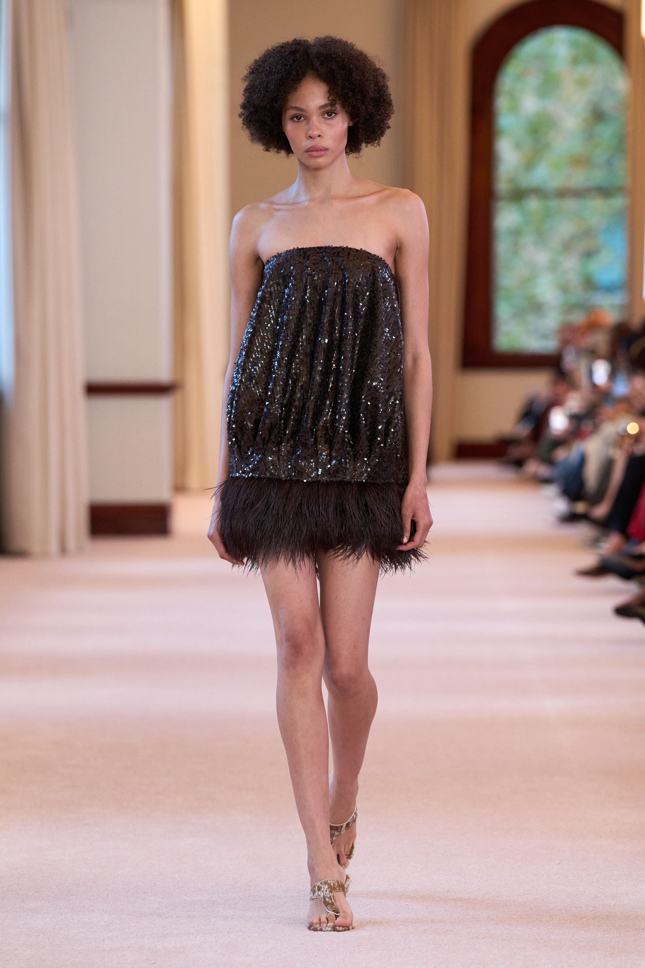 fashion show mini dress Elysian Sequin Mini Dress | Carob
