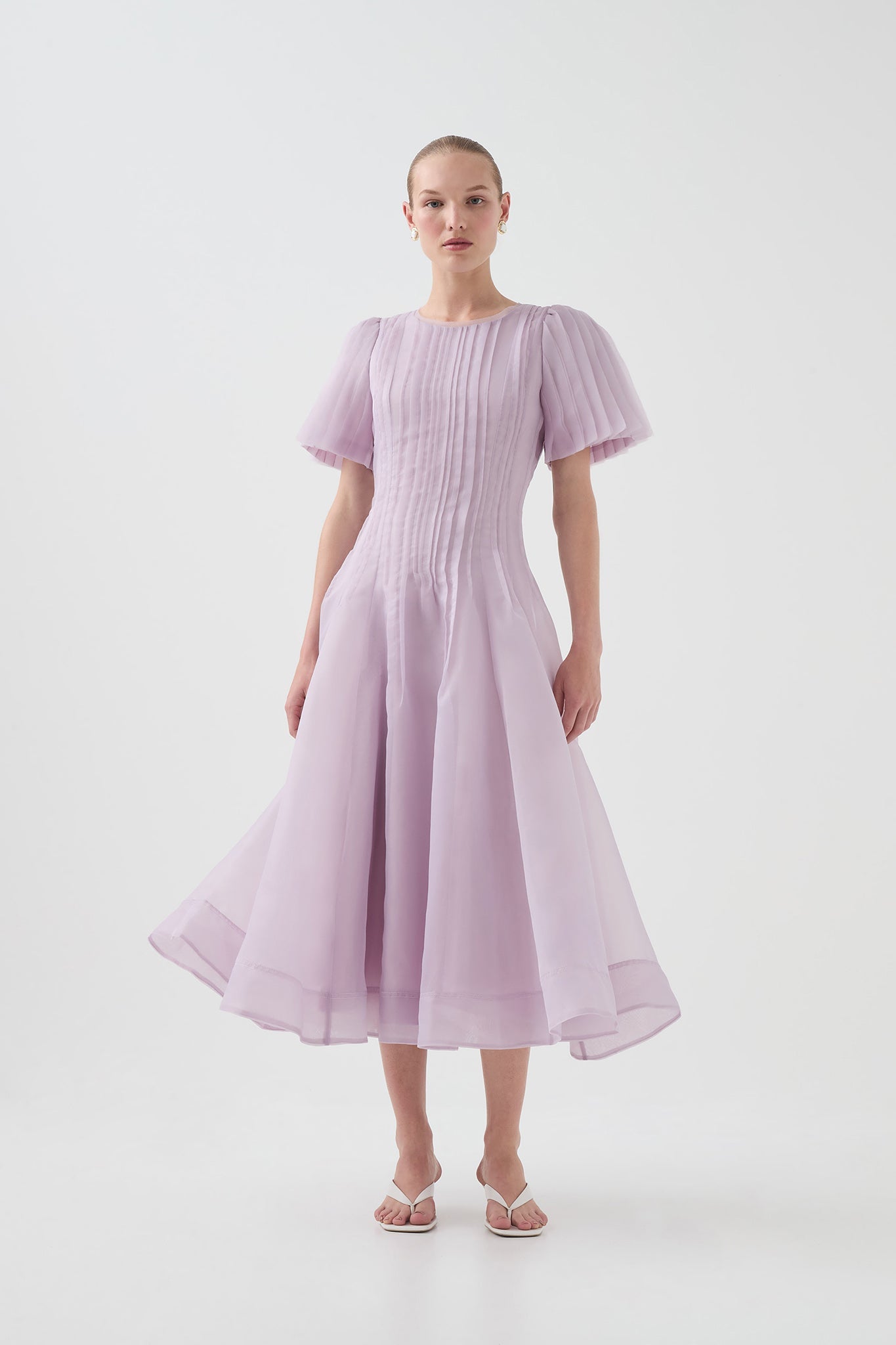 Nova Pleated Midi Dress-LILAC / 6 Nova Pleated Midi Dress-LILAC / 6