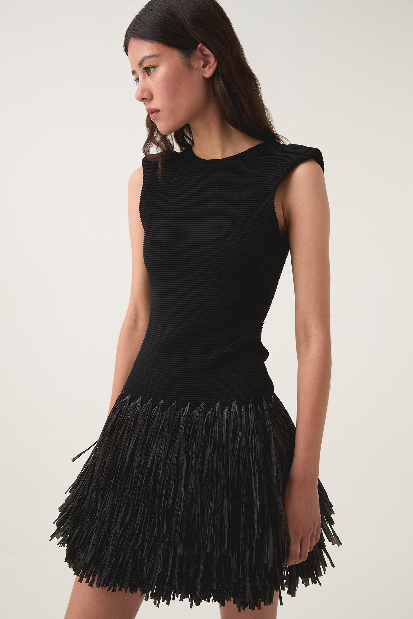 Rushes Raffia Knit Mini Dress Rushes Raffia Knit Mini Dress