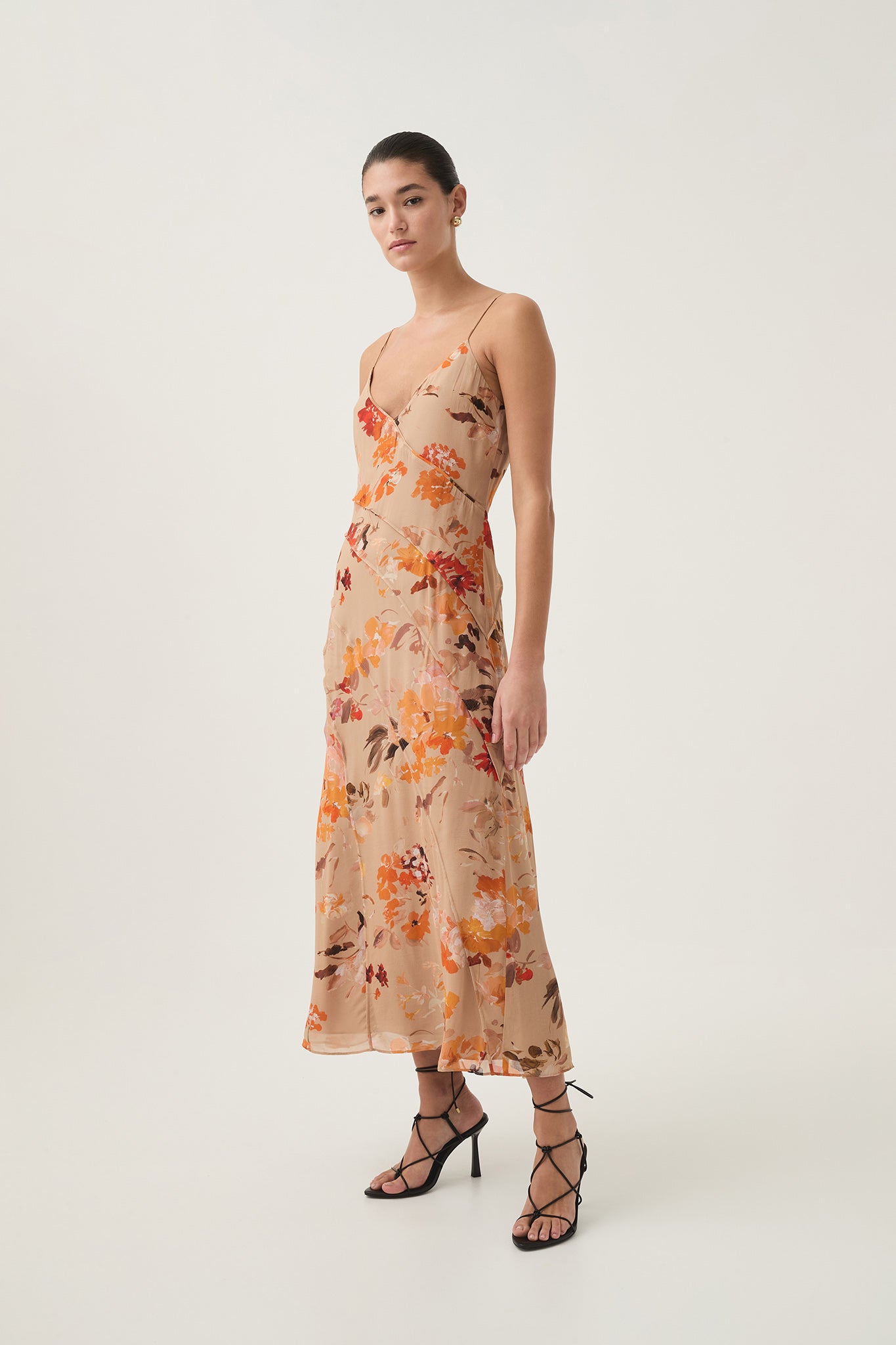 aje orange floral dress As Seen On