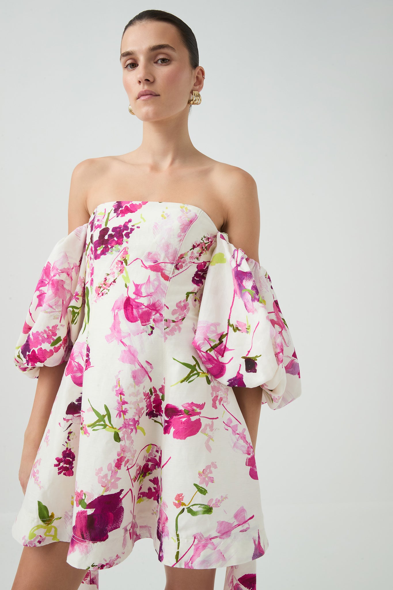 aje flora mini dress Aje Flora Mini Dress in Prismatic Floral Red