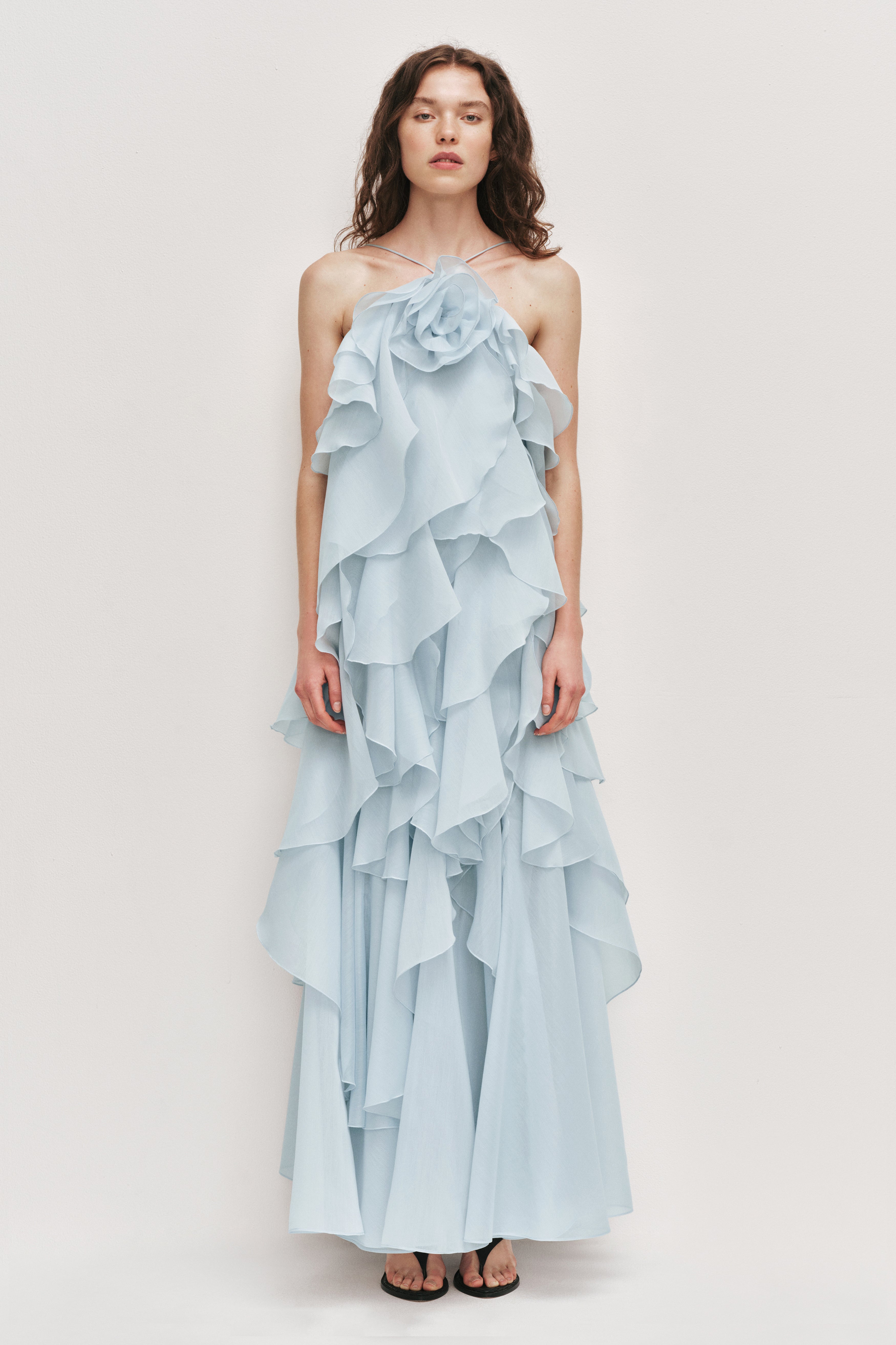 Pandorea Layered Maxi Dress | Silver Blue