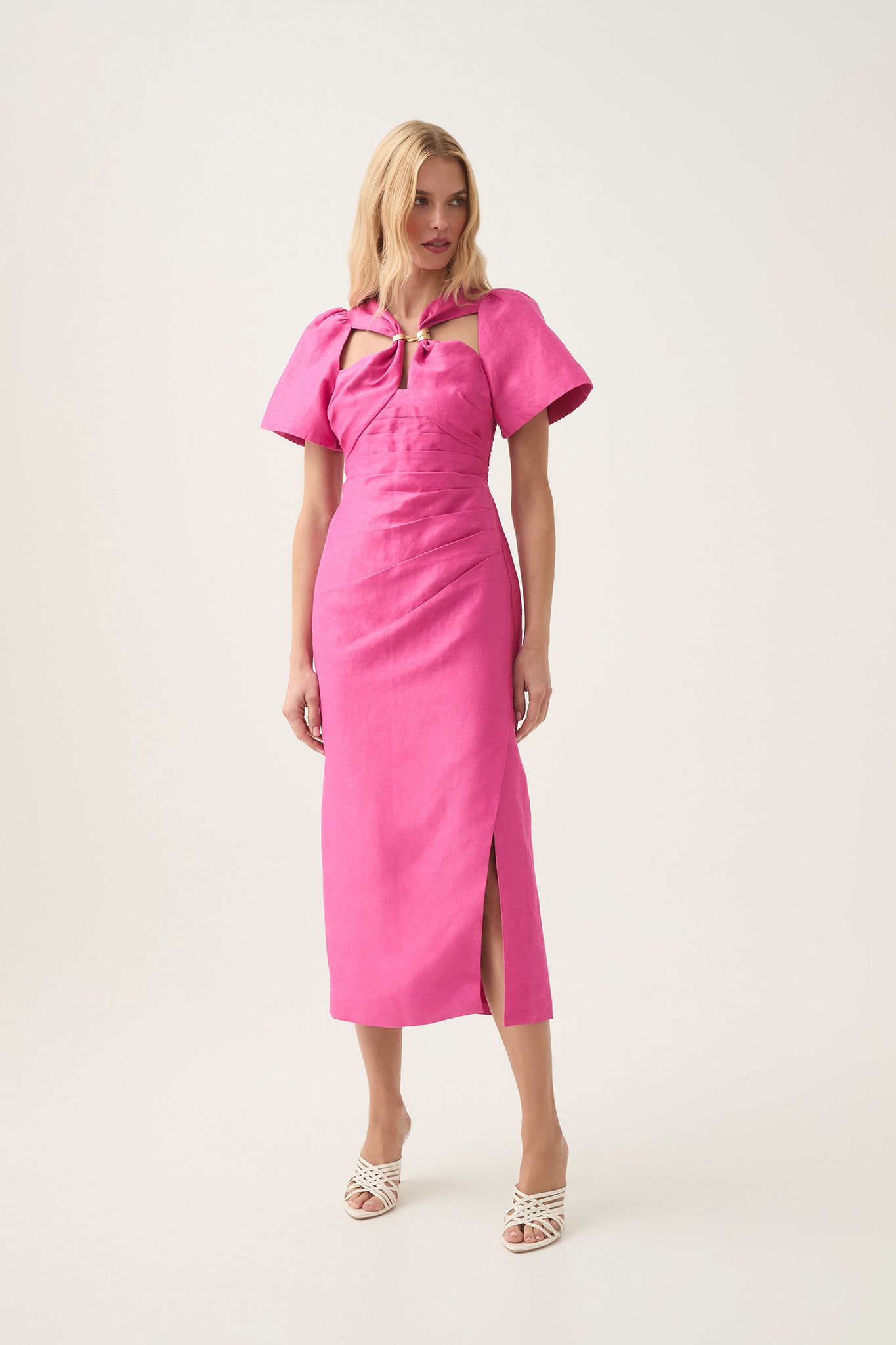 aje hybrid midi dress pink Aje - Hybrid Midi Dress | Pink