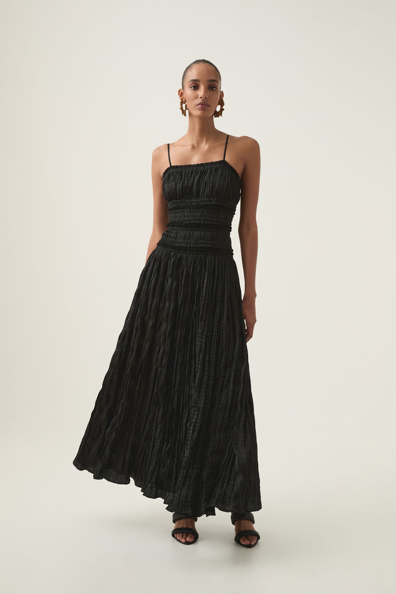 layered satin dress Sarai Layer Satin Dress- Hunter Green XS by LaMeera Moda