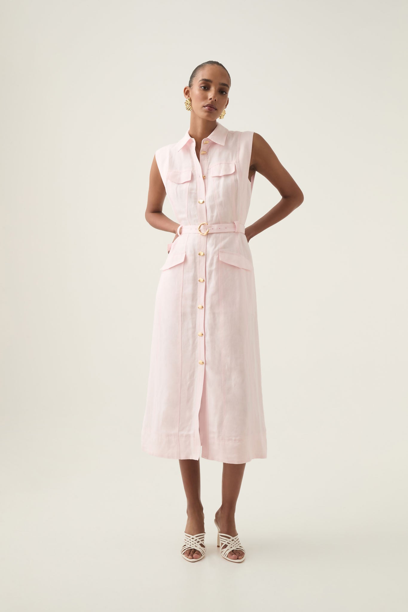 aje dulcet logo midi dress Aje Dulcet Logo Midi Dress Pastel Pink Size 10