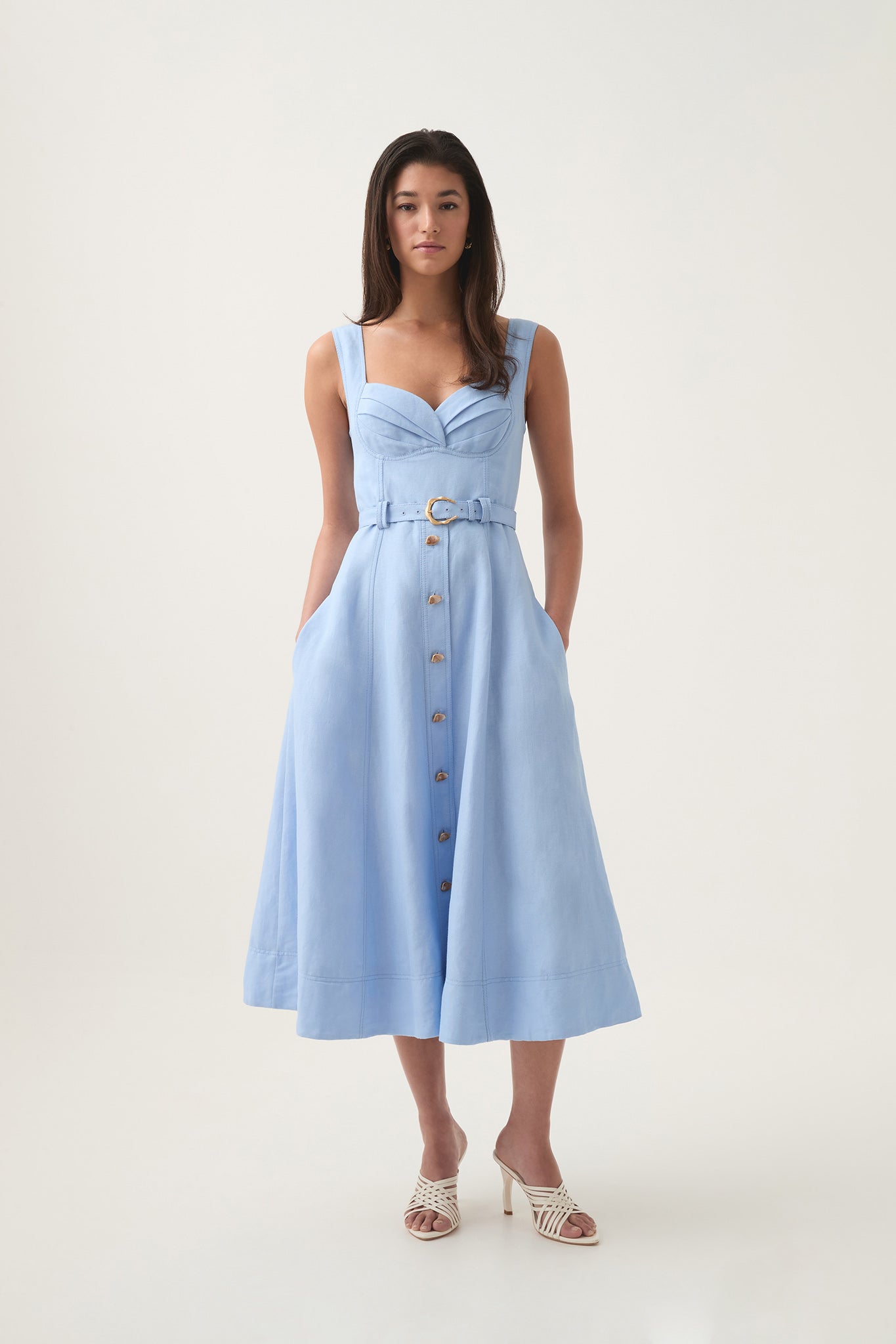 Primary Belted Midi Dress-DAYDREAM BLUE / 4 Primary Belted Midi Dress-DAYDREAM BLUE / 4