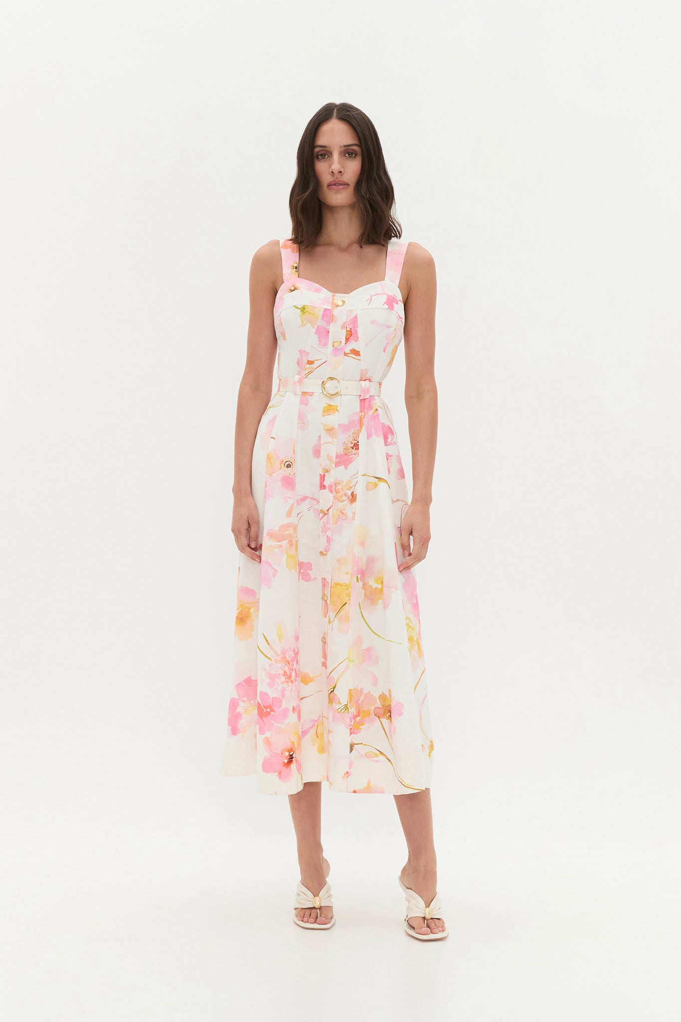 aje zora broderie midi dress aje zora broderie midi dress Kira Midi Dress-OCEAN WAVE / 6
