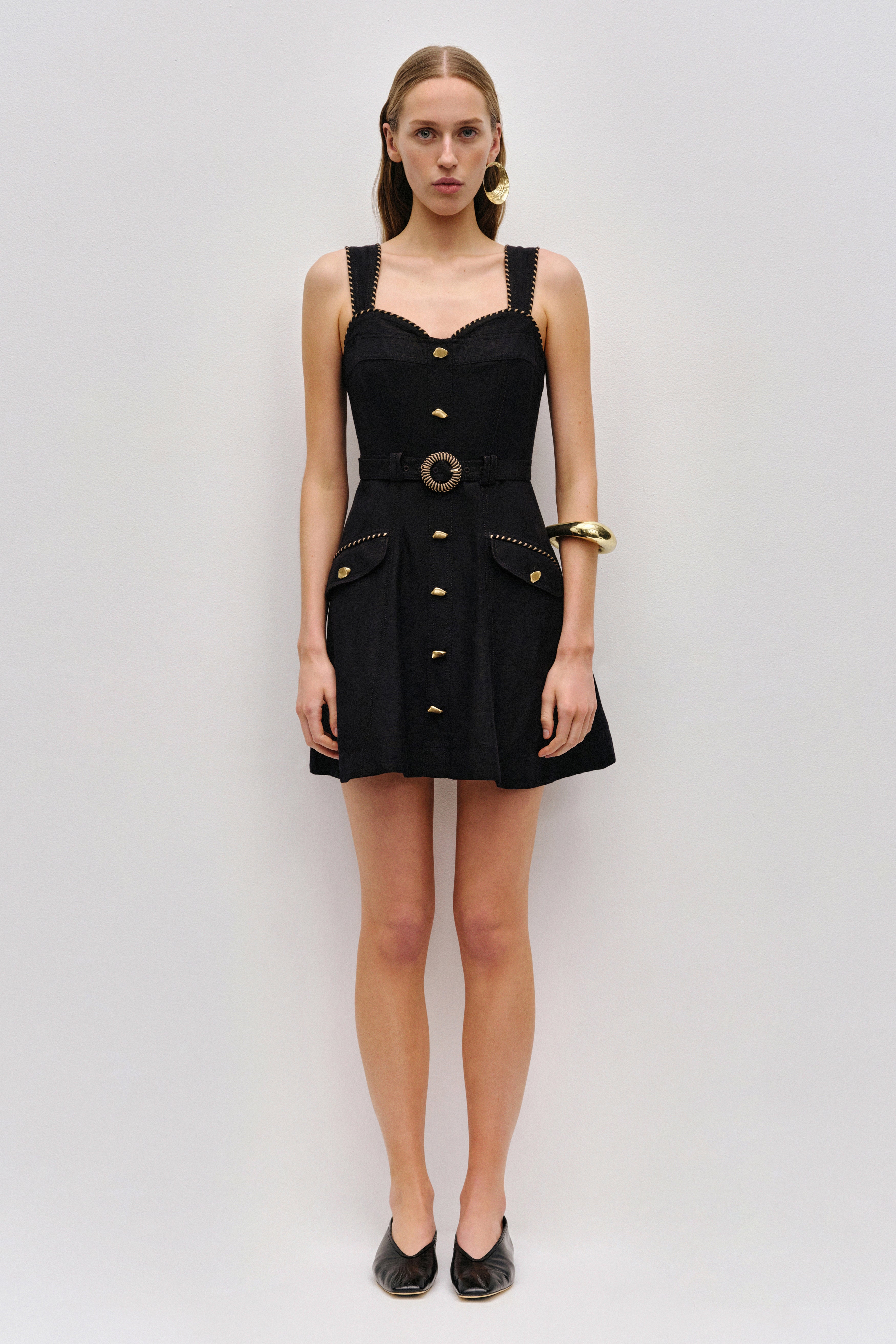 aje short black dress Ana Mini Dress