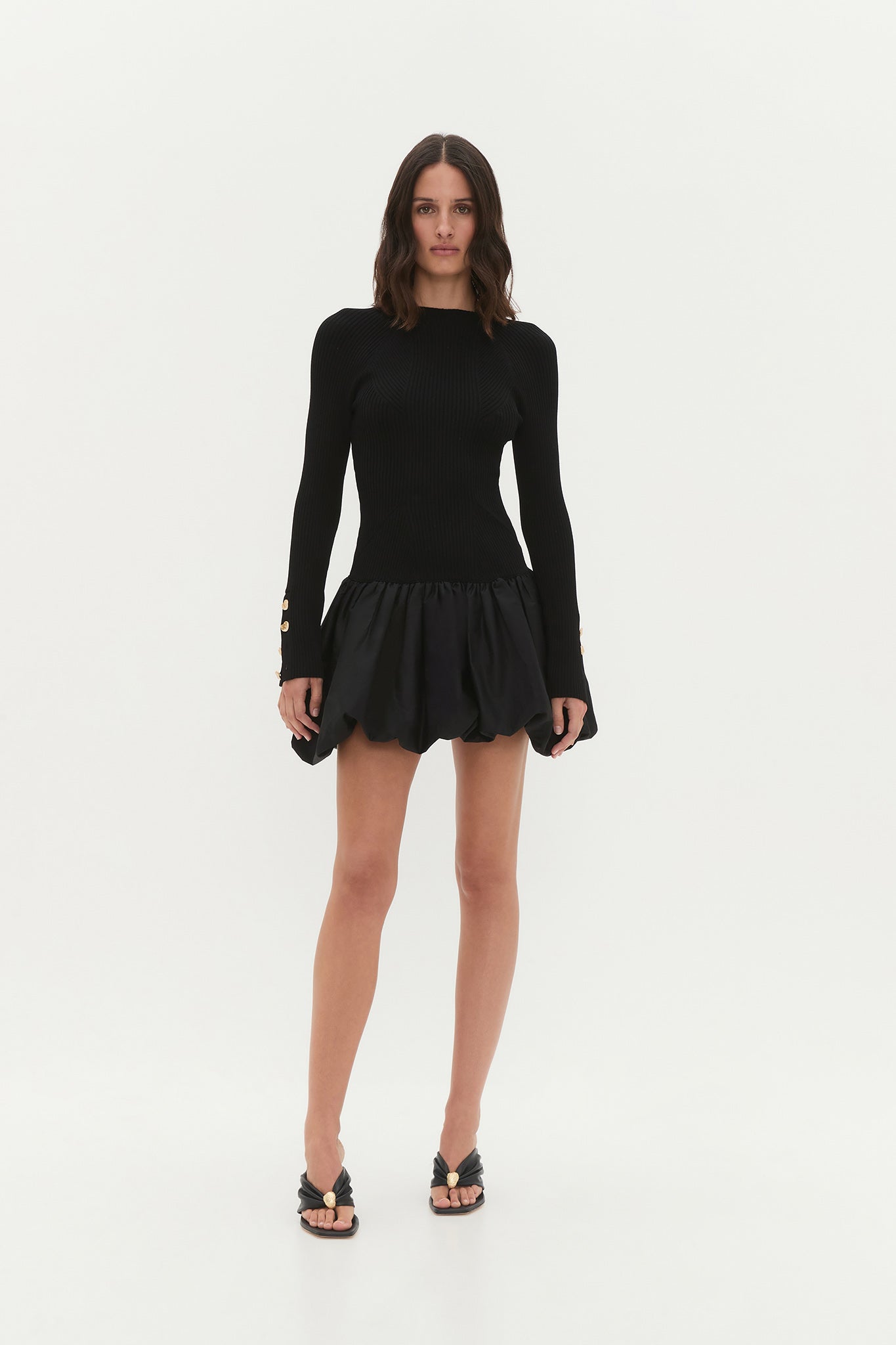 Moonlight Knit Mini Dress-BLACK / L Moonlight Knit Mini Dress-BLACK / L