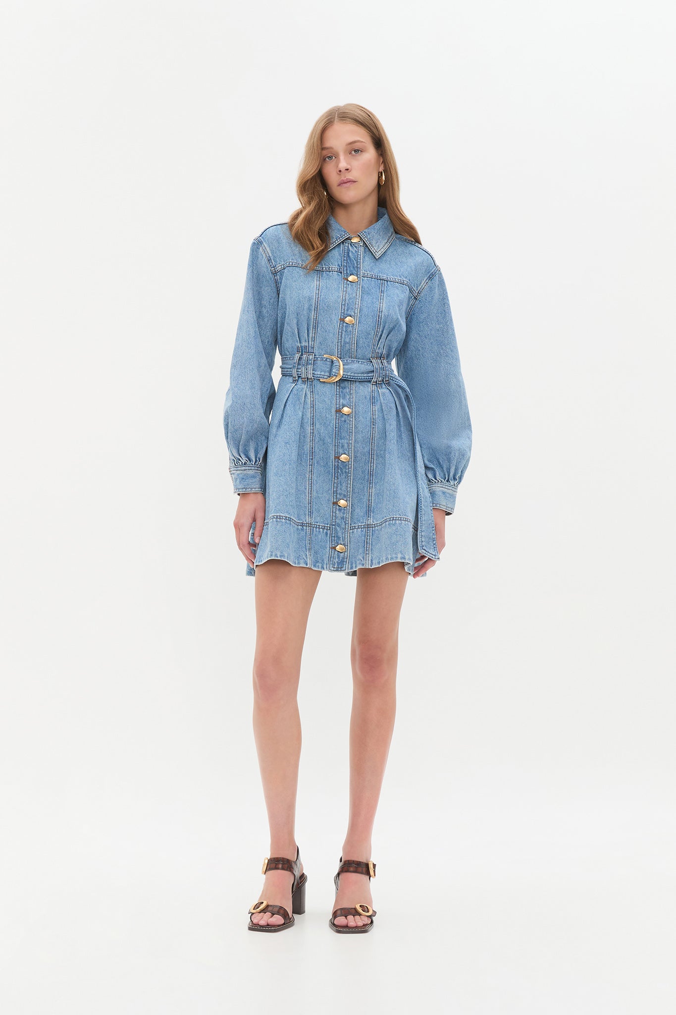 Lane Denim Mini Dress | Coastal Wash | Aje Aje International Lane Denim Mini Dress | Coastal Wash | Aje Aje International