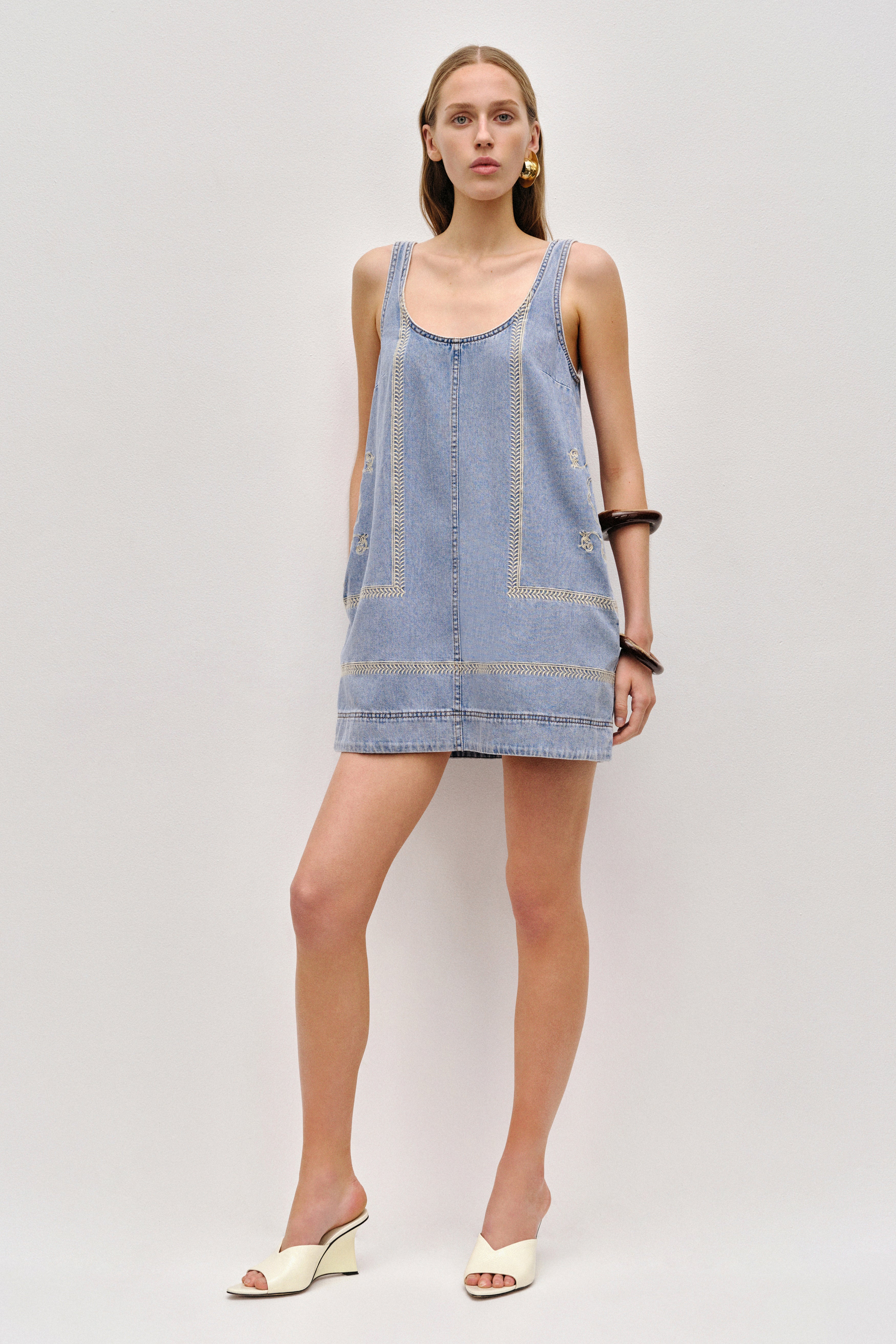 Lotus Denim Mini Dress Lotus Denim Mini Dress