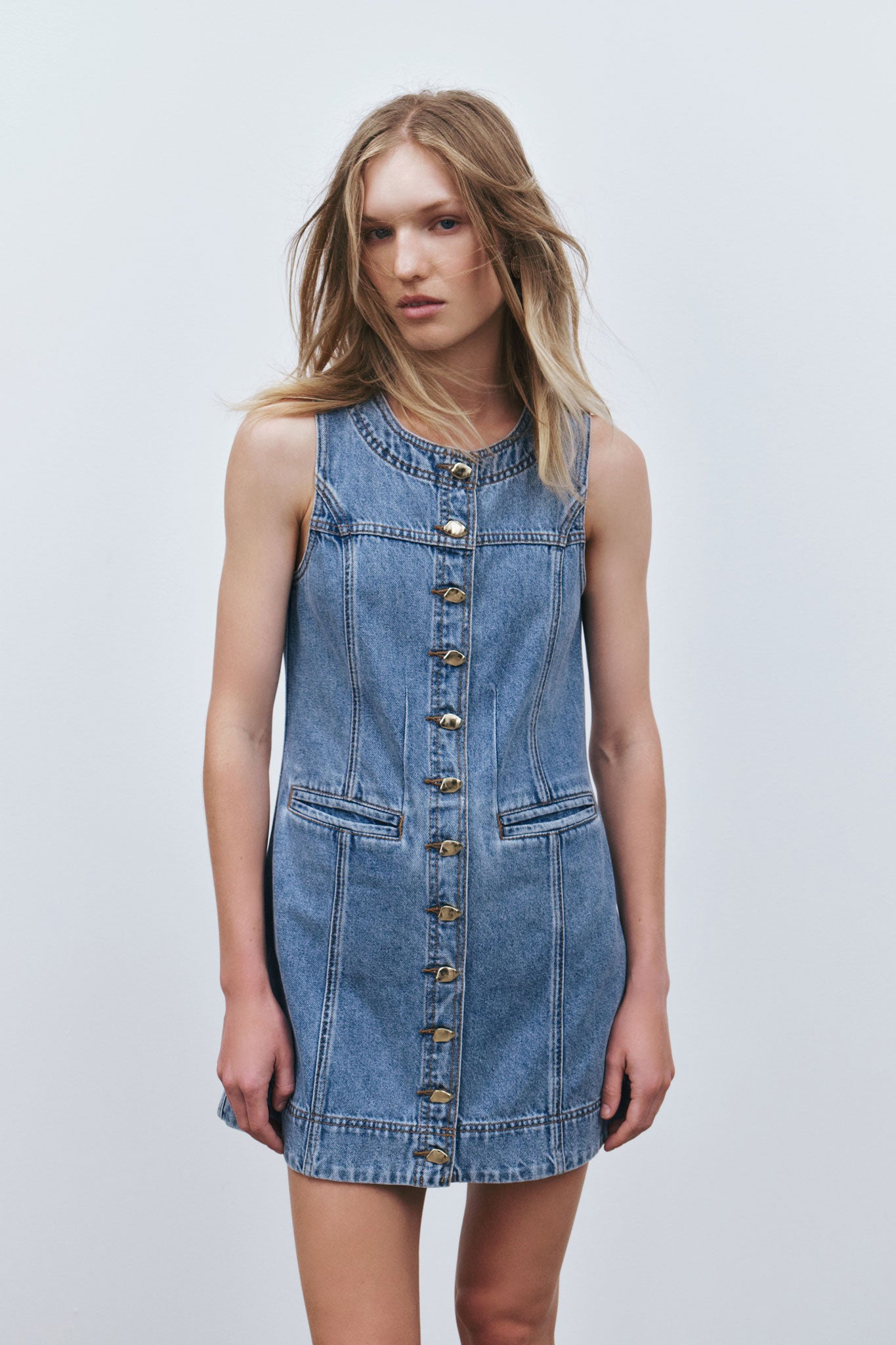 Holland Denim Mini Dress | Coastal Wash