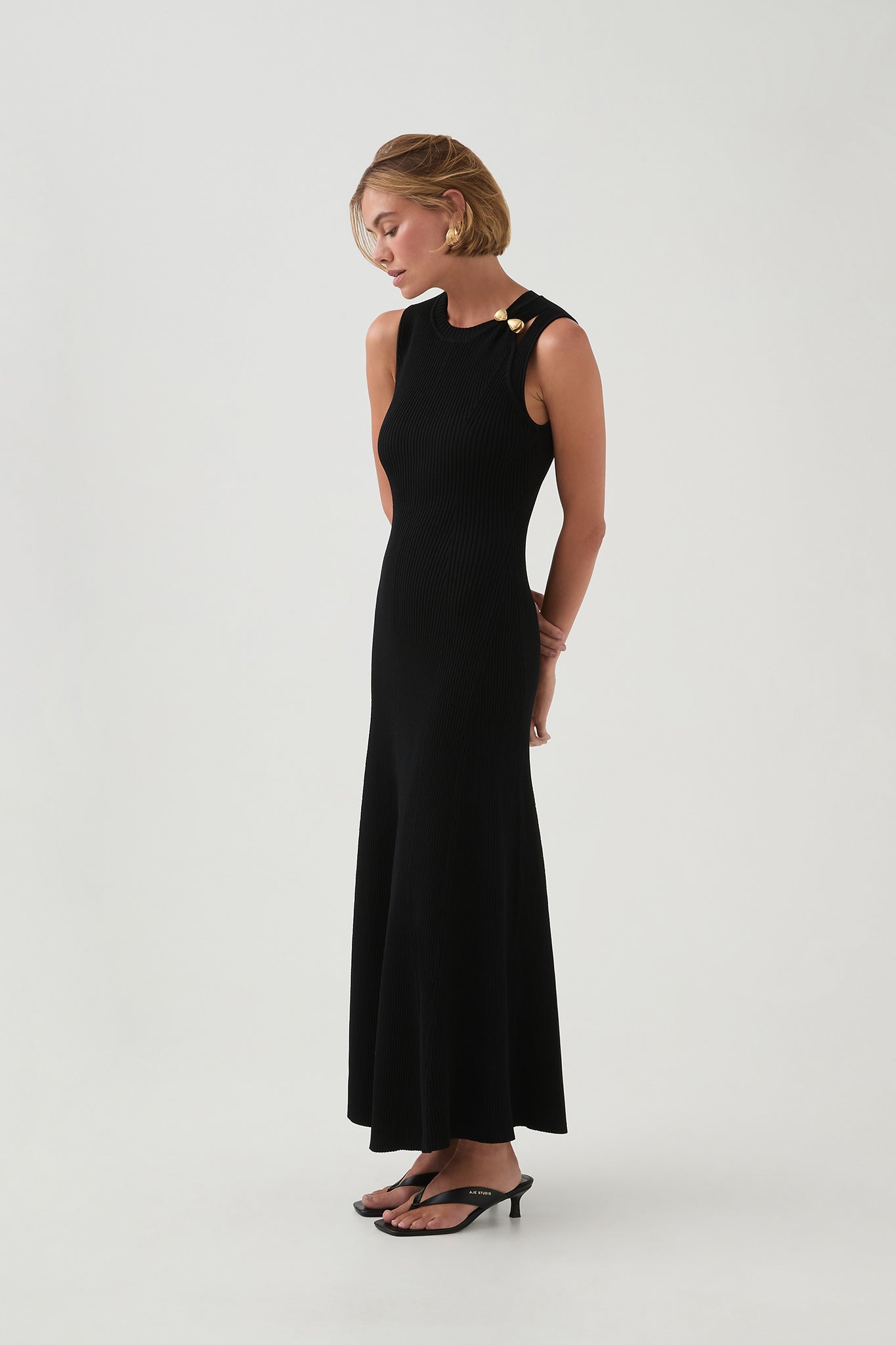 Focal Knit Midi Dress | Black | Aje Aje International Focal Knit Midi Dress | Black | Aje Aje International