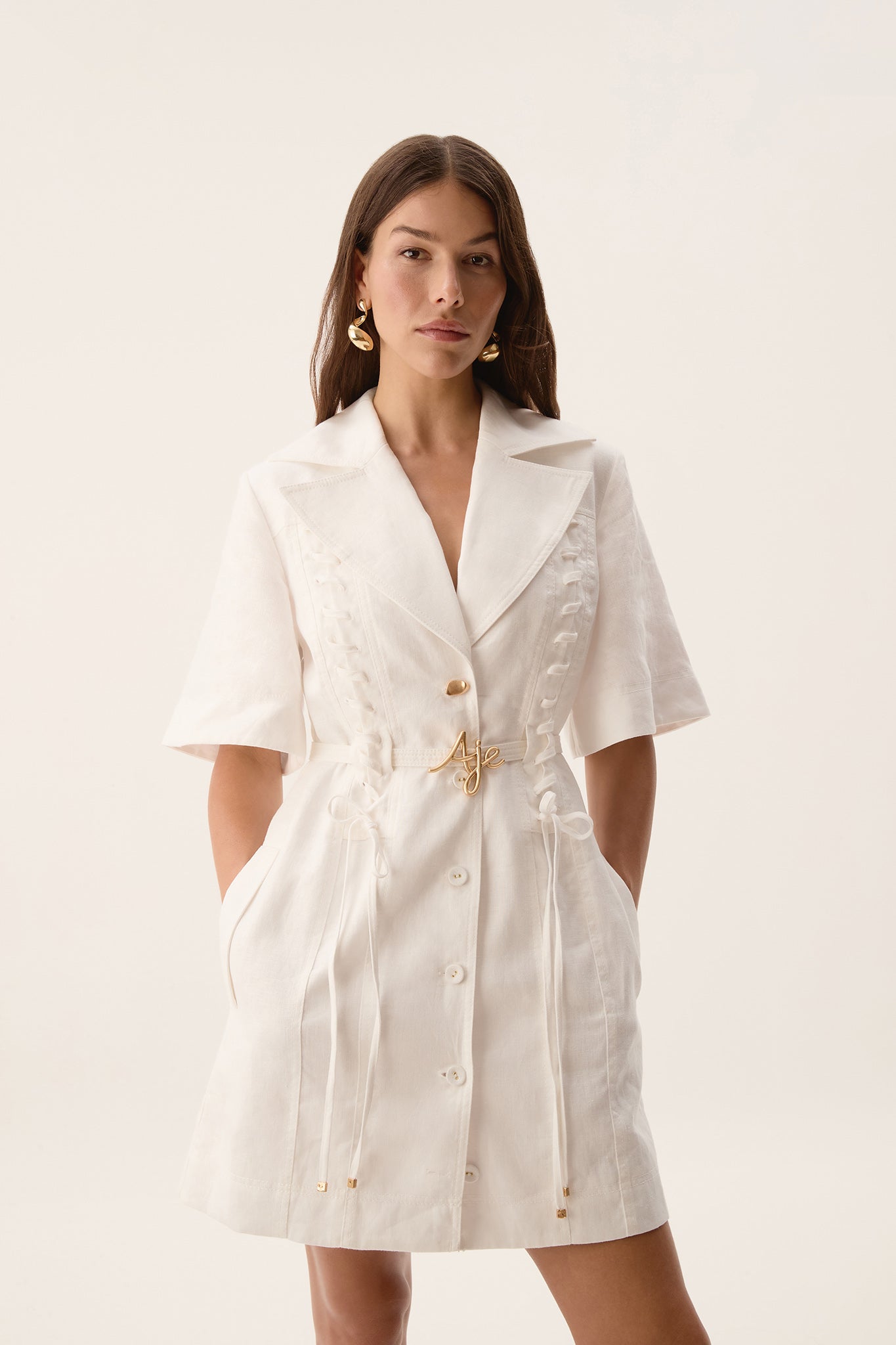 Ana Mini Dress | Ivory | Aje Aje International Ana Mini Dress | Ivory | Aje Aje International