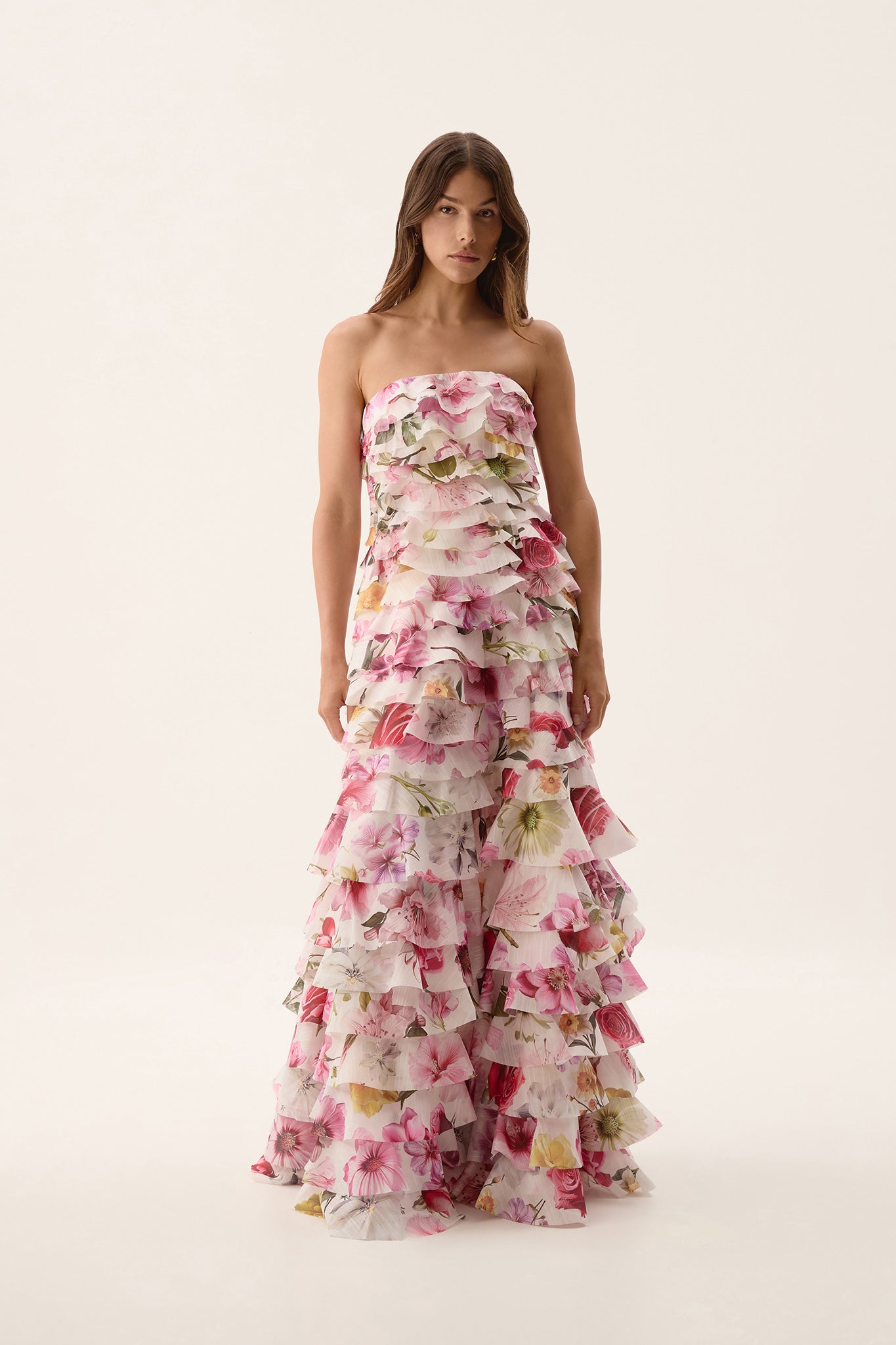Fleur Pleated Gown | Collage Floral | Aje Aje International Fleur Pleated Gown | Collage Floral | Aje Aje International