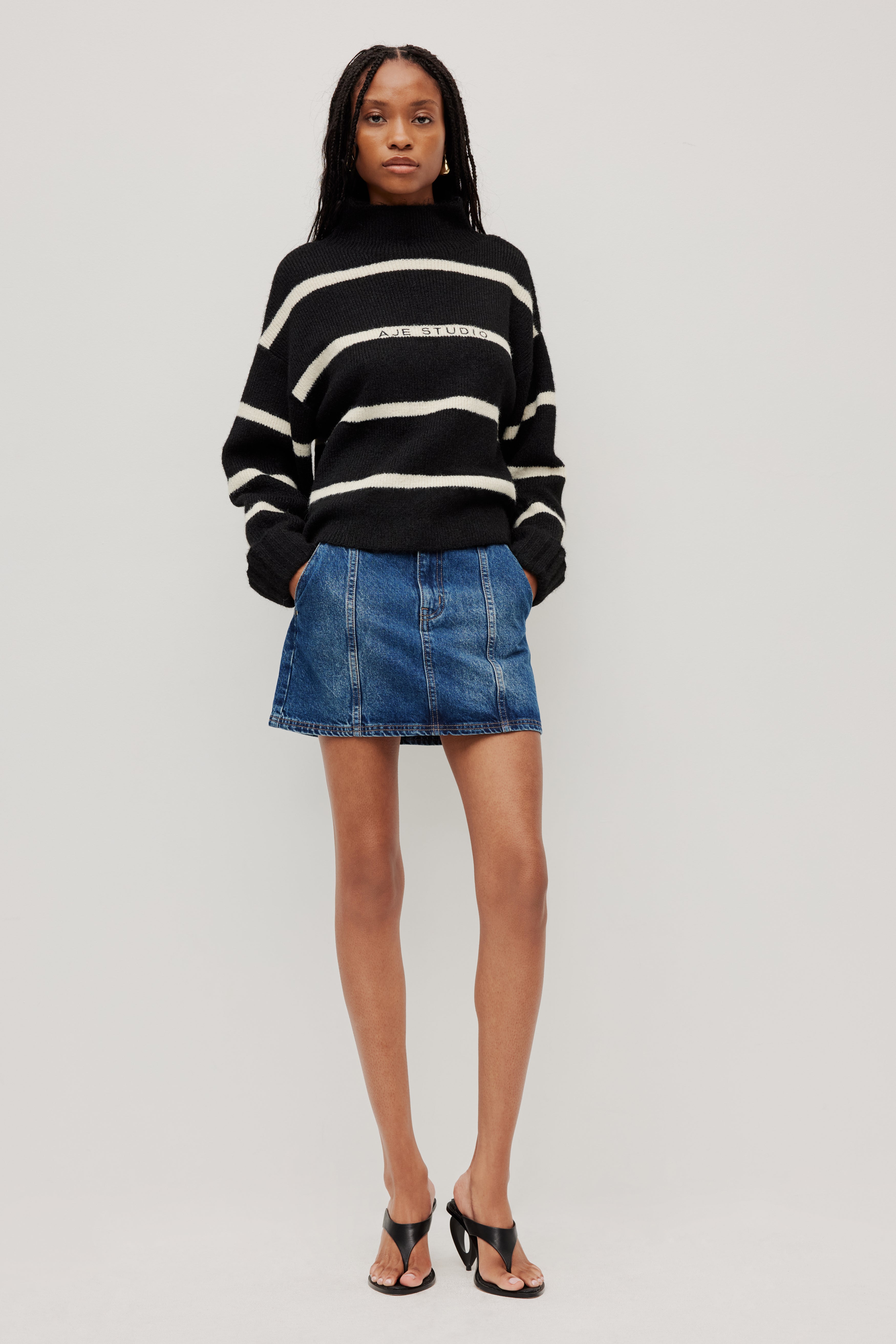 Violet Stripe Jumper | Black Stripe | Aje Studio – Aje International