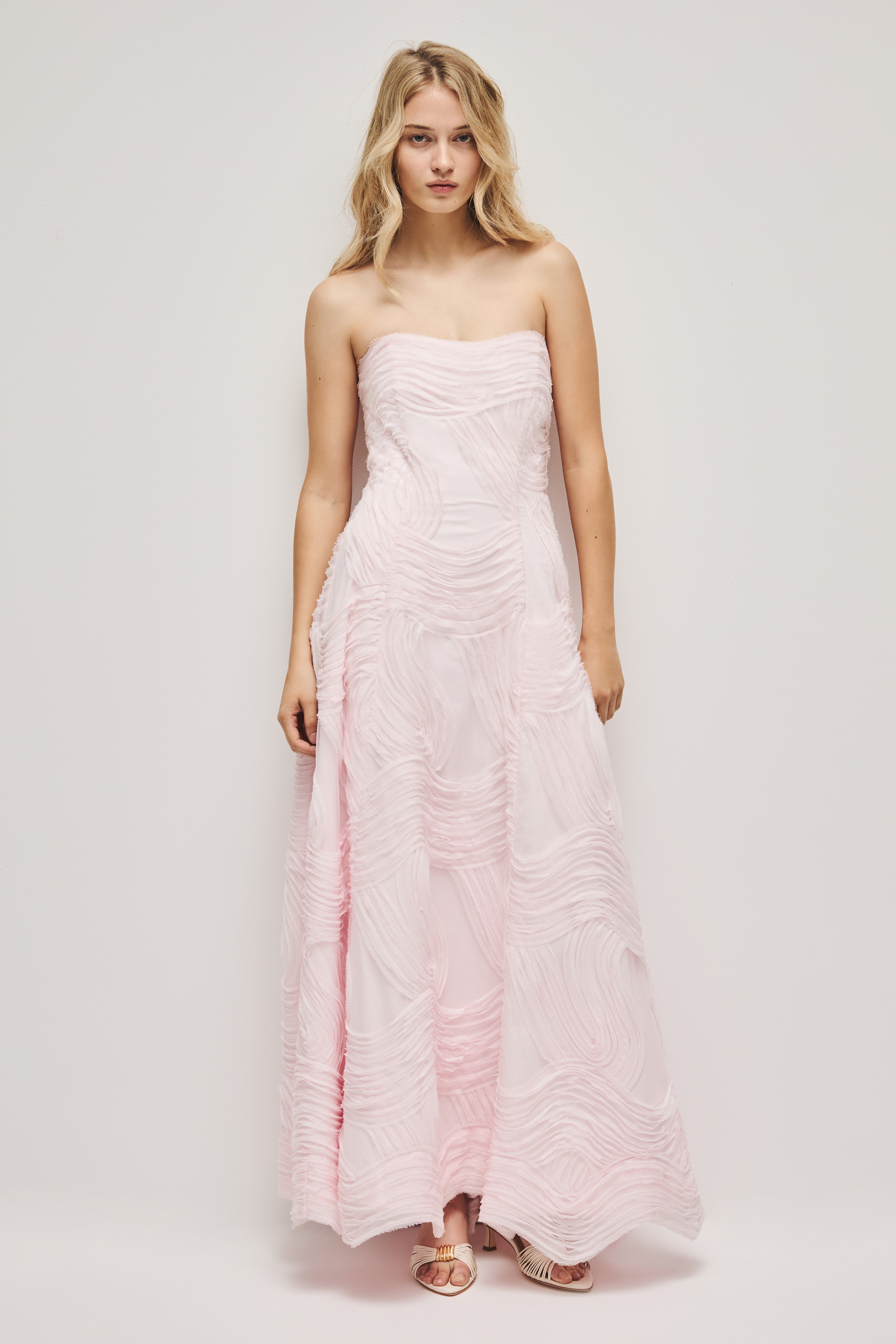 aje strapless pink dress Aje Baret Strapless Mini Dress in Hot Pink