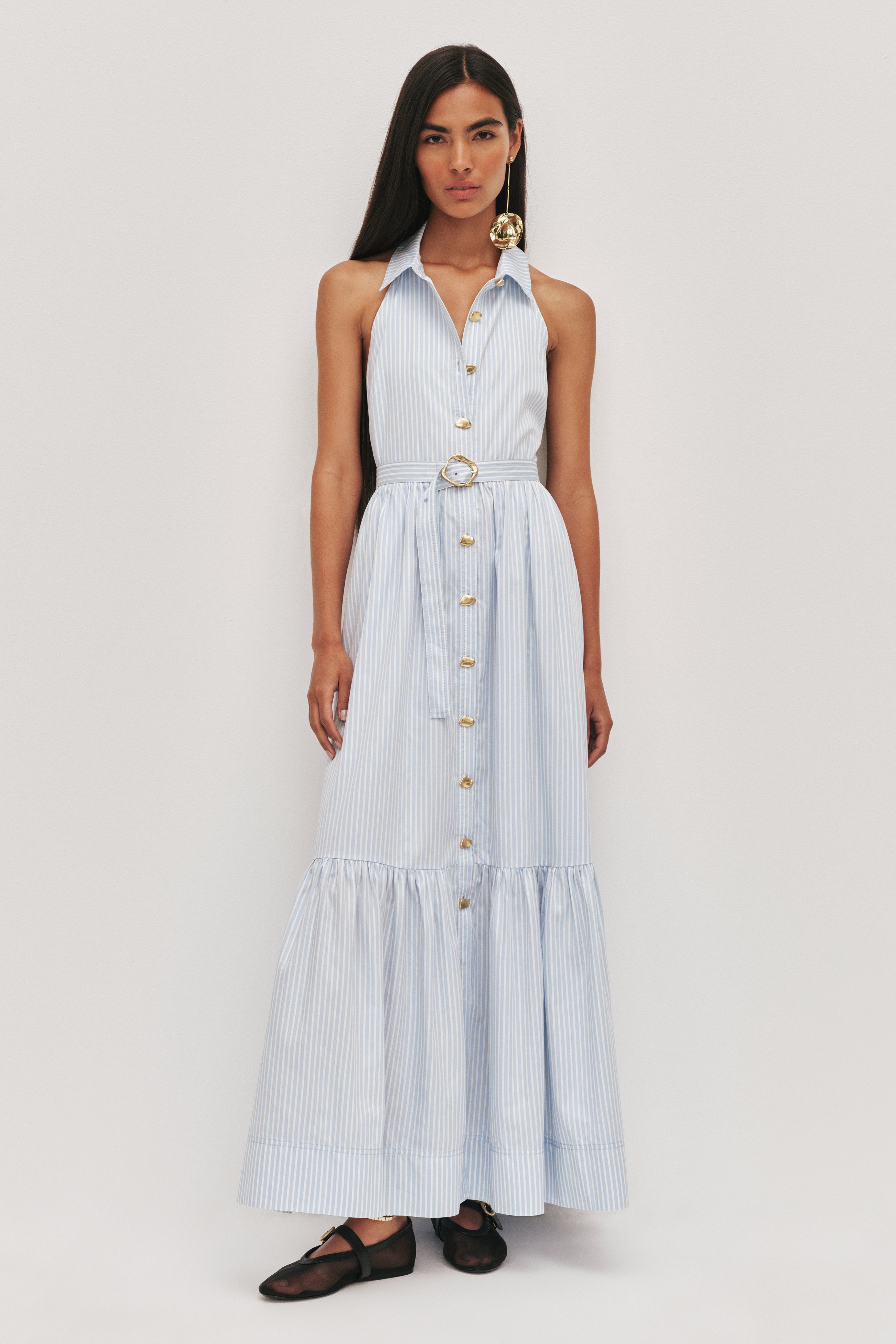 Haze Halter Midi Dress | Muted Sky | Aje Aje International Haze Halter Midi Dress | Muted Sky | Aje Aje International