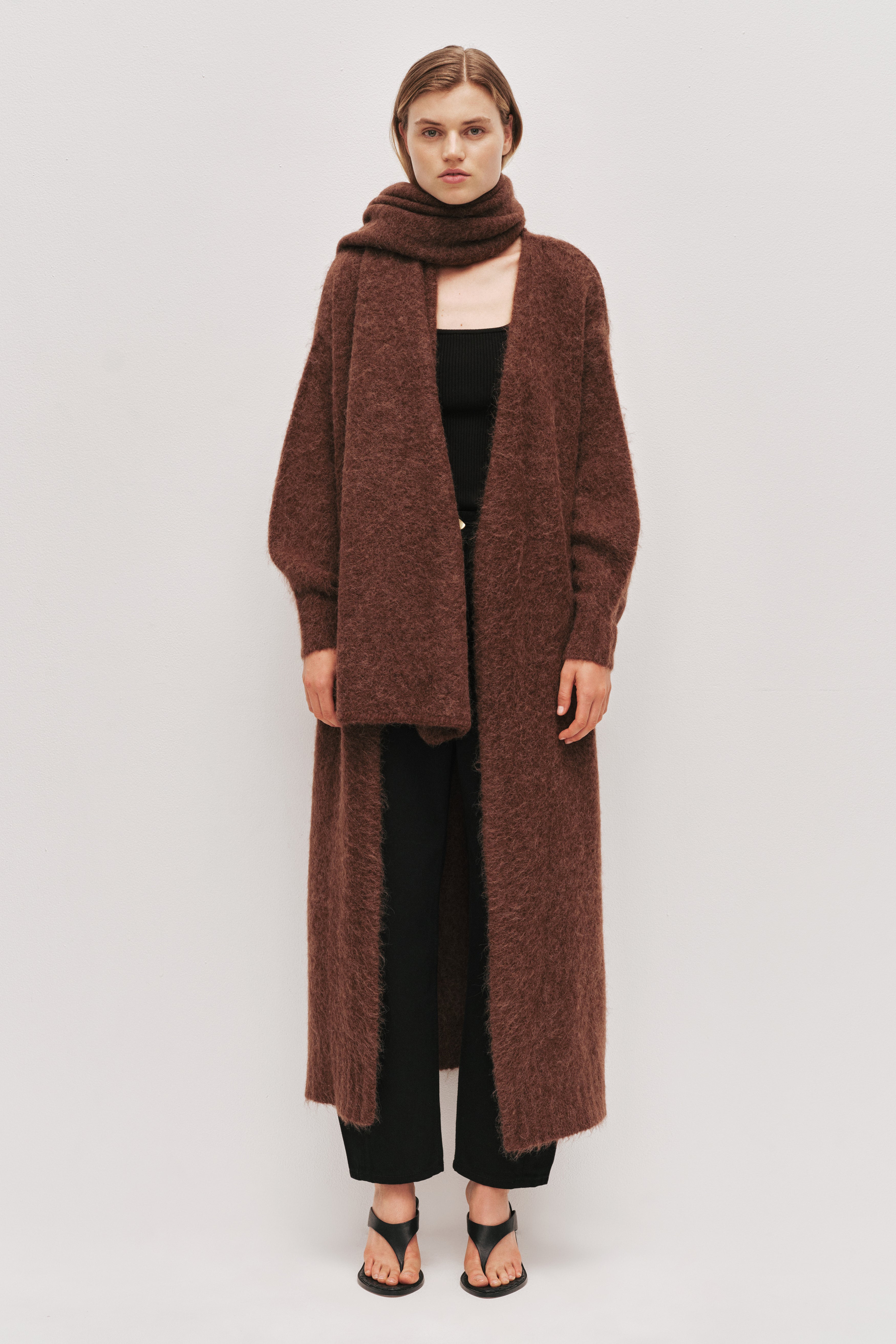 Emory Long Cardigan | Dark Chocolate | Aje – Aje International