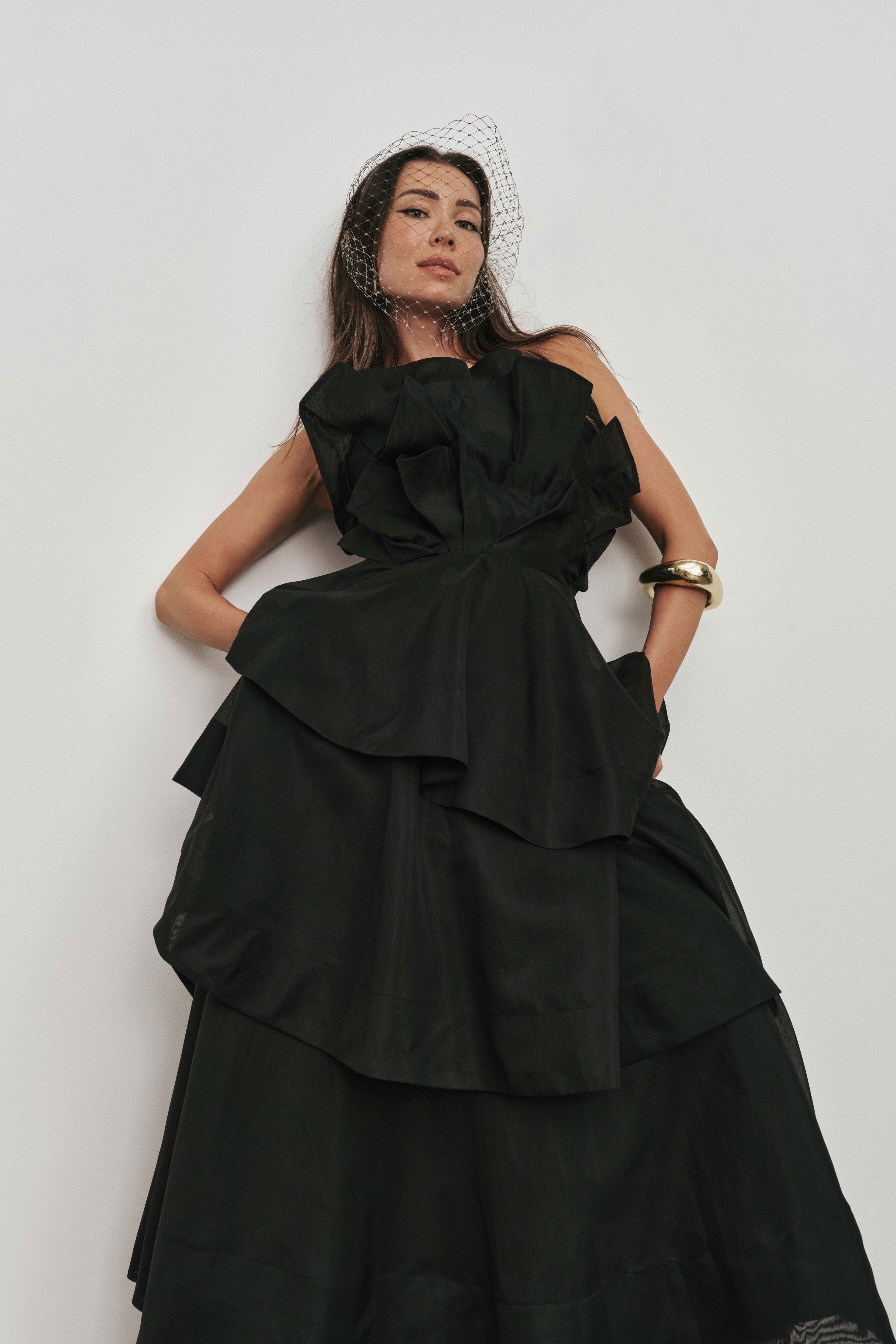 aje black formal dress Selestia Gown