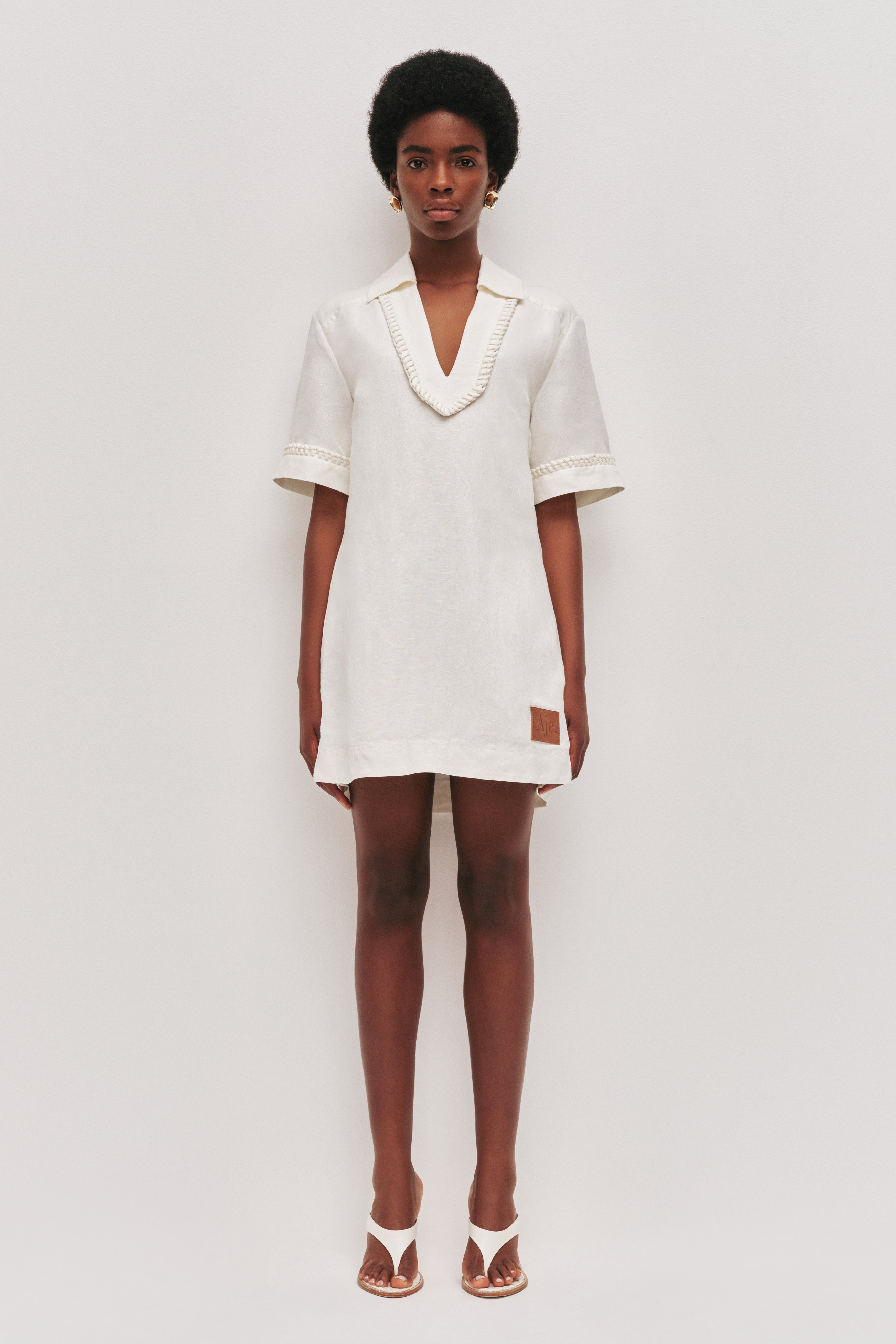aje cream dress Ether Puff Sleeve Maxi Dress-IVORY / 4