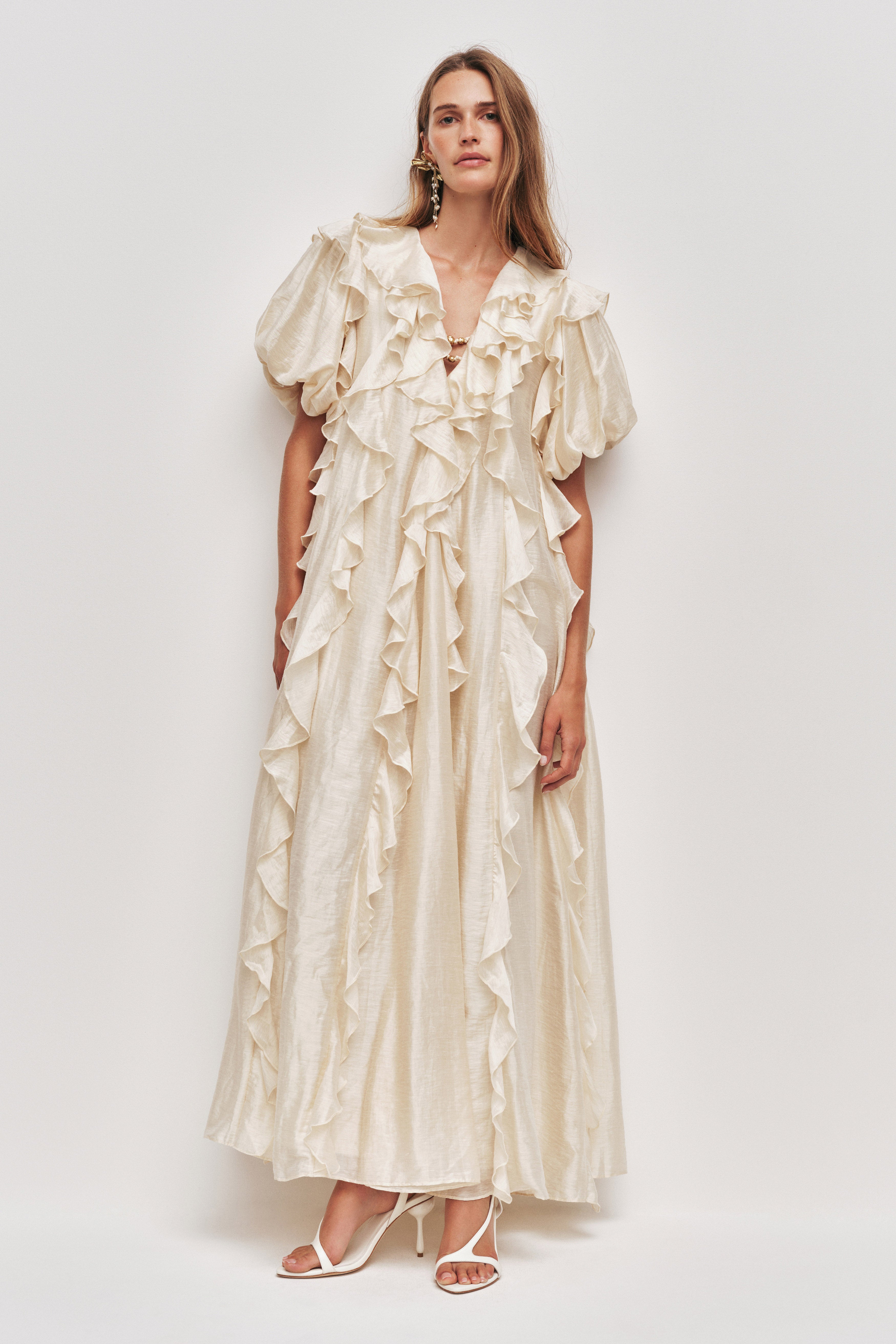 aje white long dress Designer Maxi Dresses