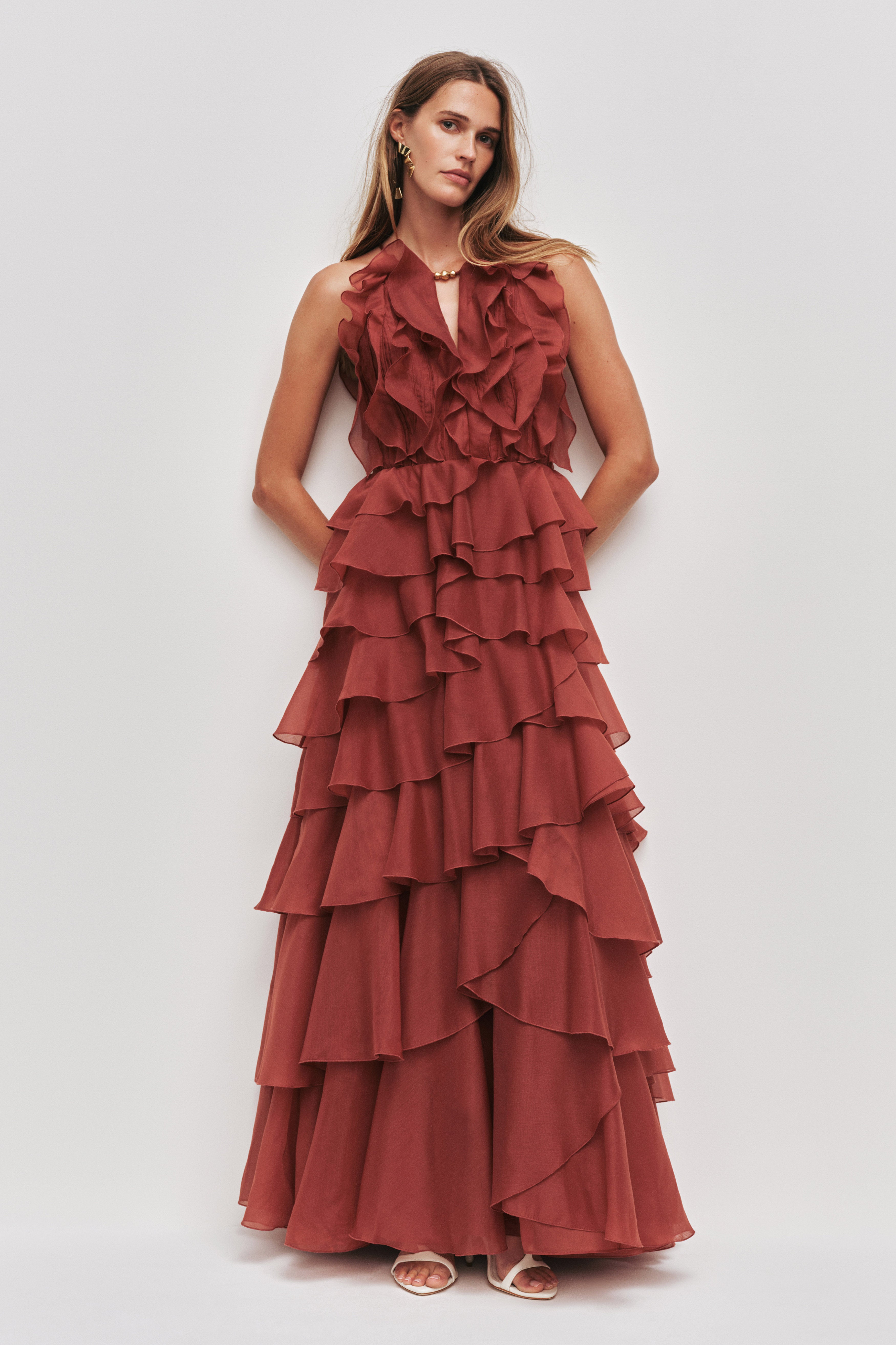 Cleo Gown | Rust | Aje Aje International Cleo Gown | Rust | Aje Aje International