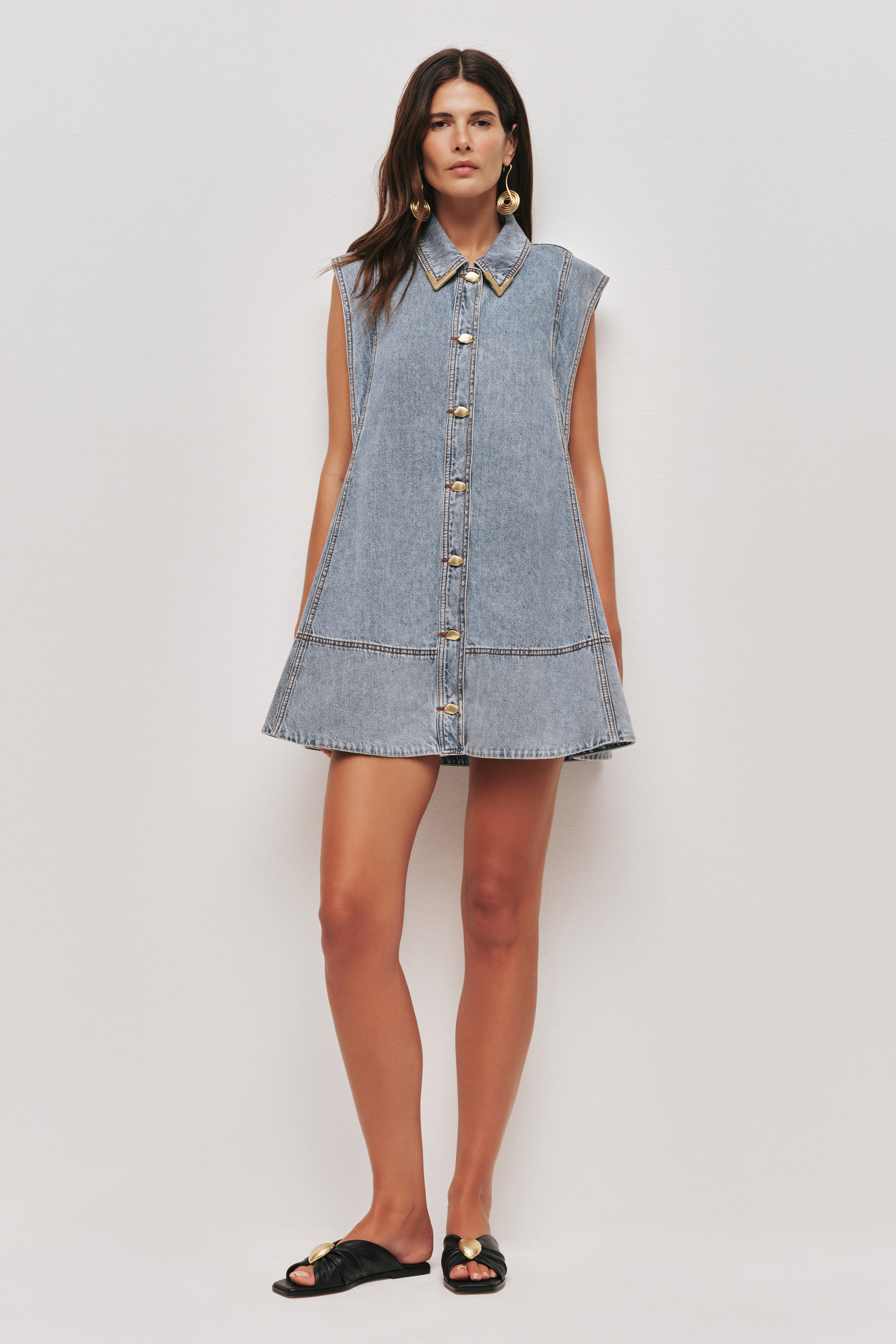 Amara Denim Mini Dress Amara Denim Mini Dress