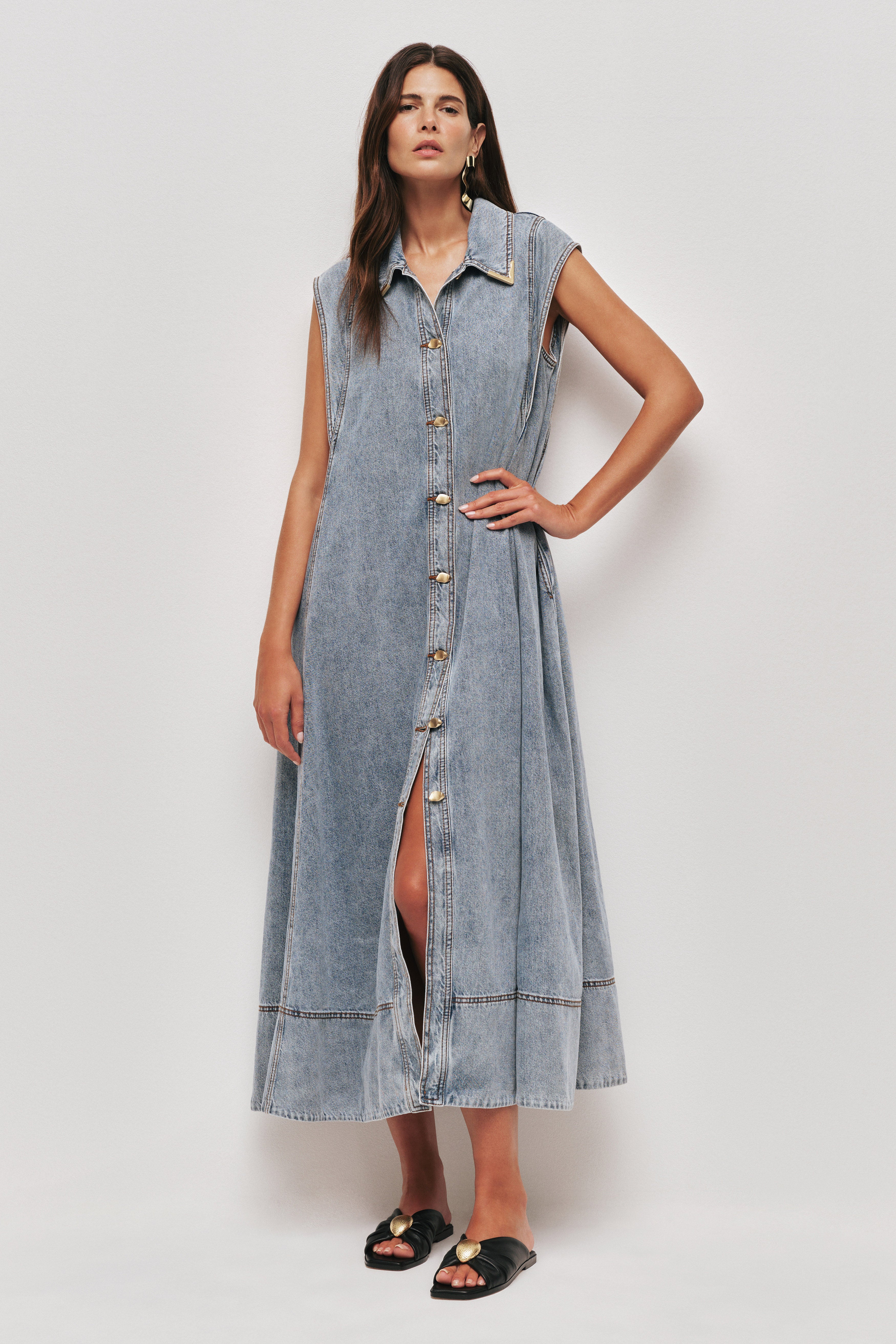 Amara Denim Maxi Dress | Sky Wash | Aje Aje International Amara Denim Maxi Dress | Sky Wash | Aje Aje International