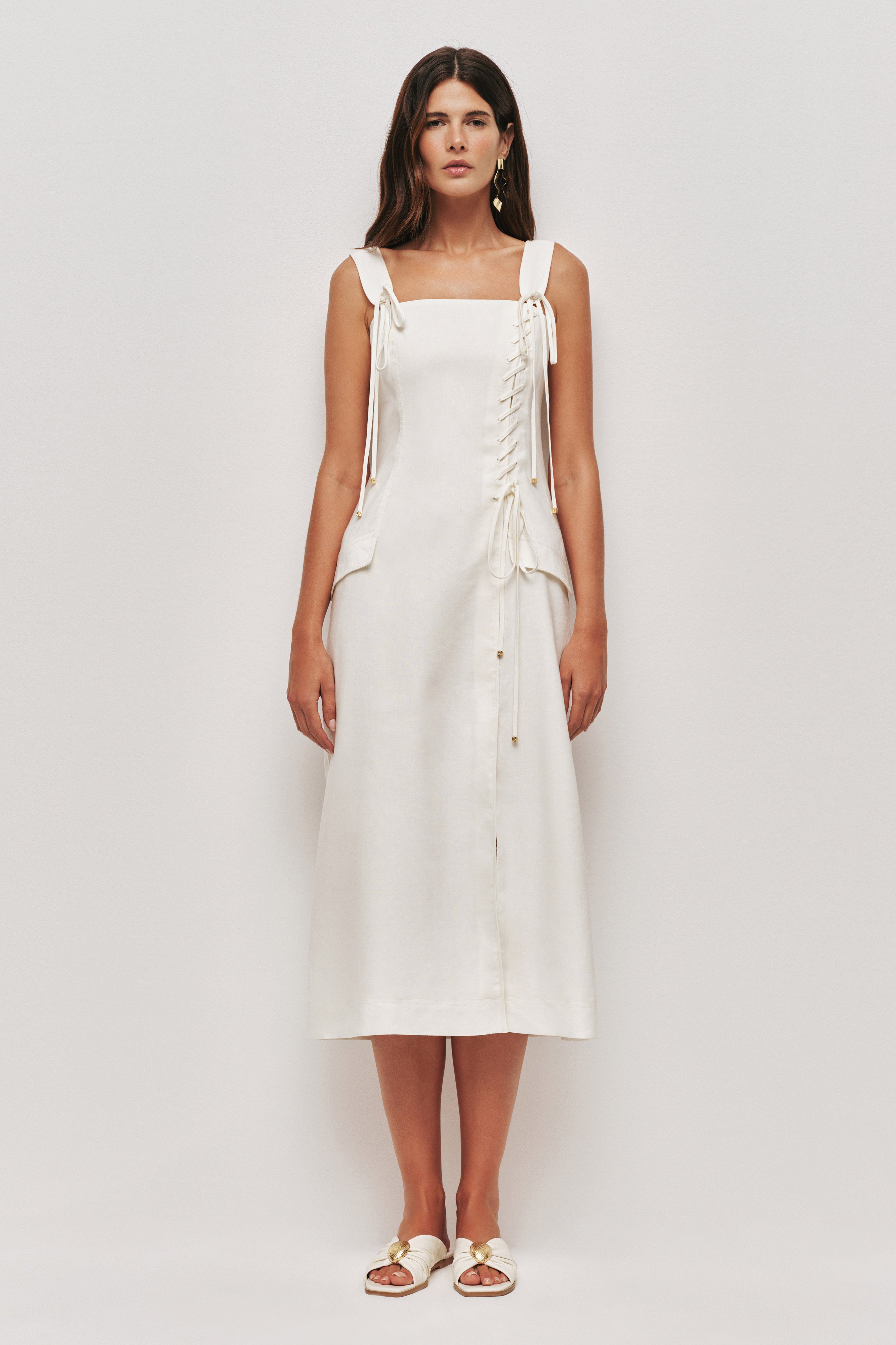 Solene Midi Dress | Ivory | Aje Aje International Solene Midi Dress | Ivory | Aje Aje International