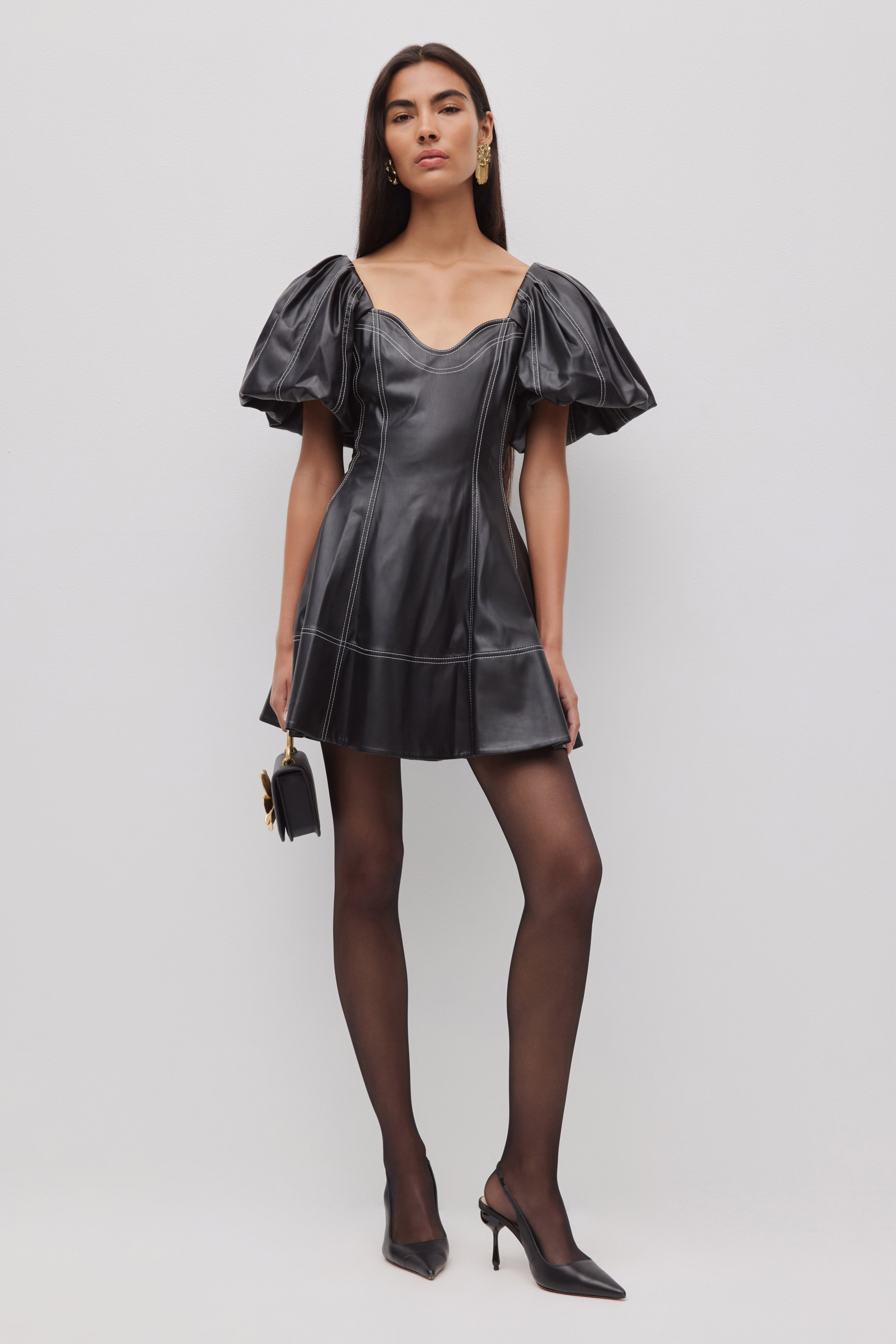 aje puff sleeve mini dress Christmas Party Outfits: 28 Chic Dresses For Every Occasion Aje International