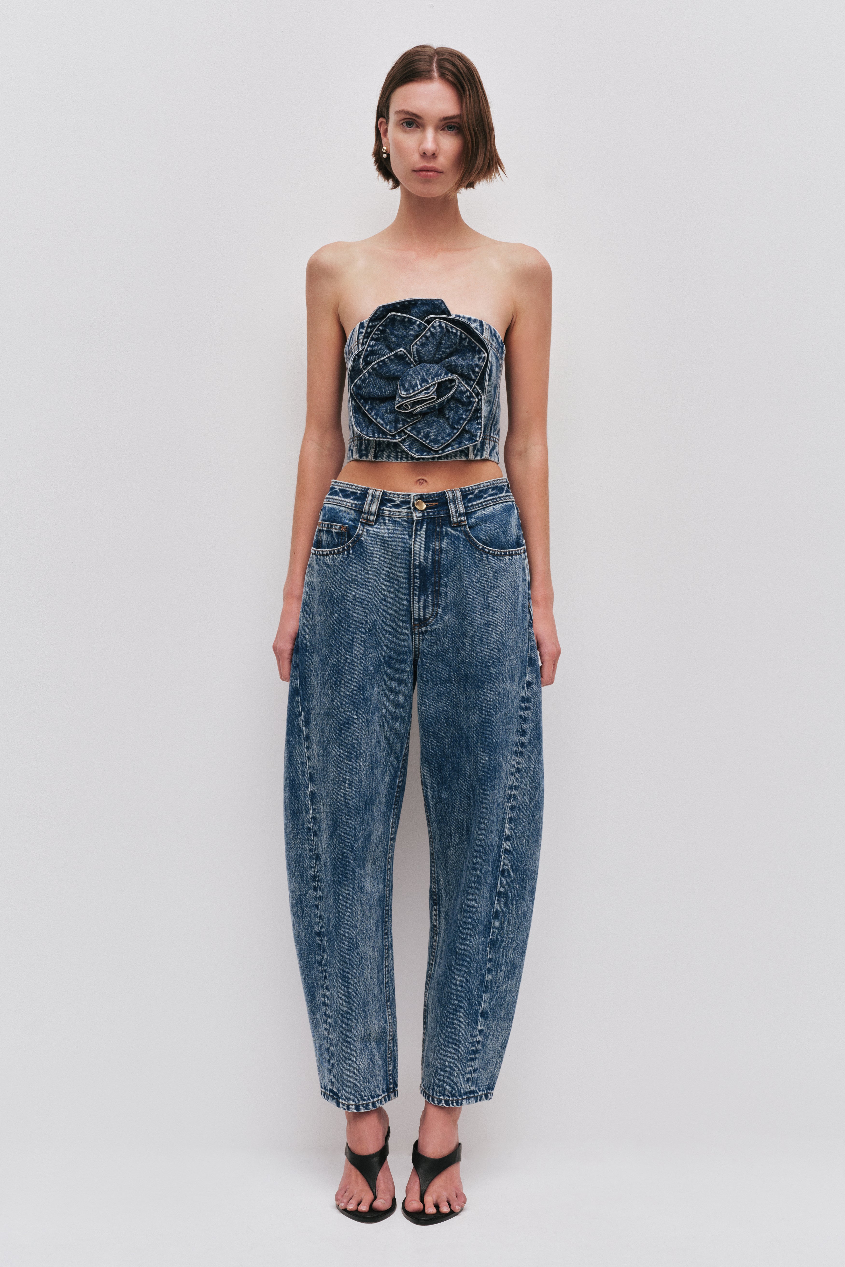 Angelina Denim Bustier | Blue Rinse | Aje – Aje International