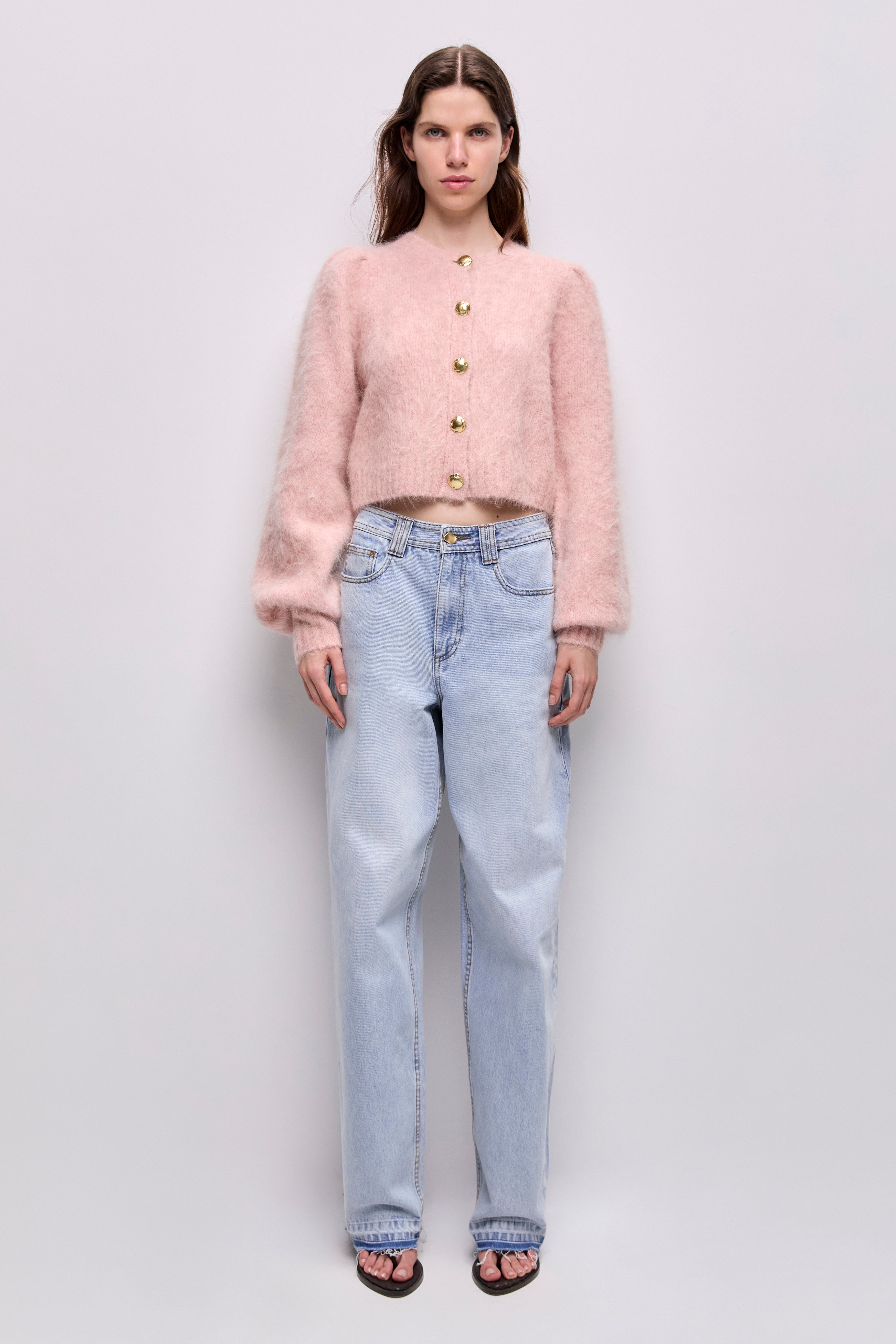 Renee Fluffy Cardigan | Stone Rose | Aje – Aje International