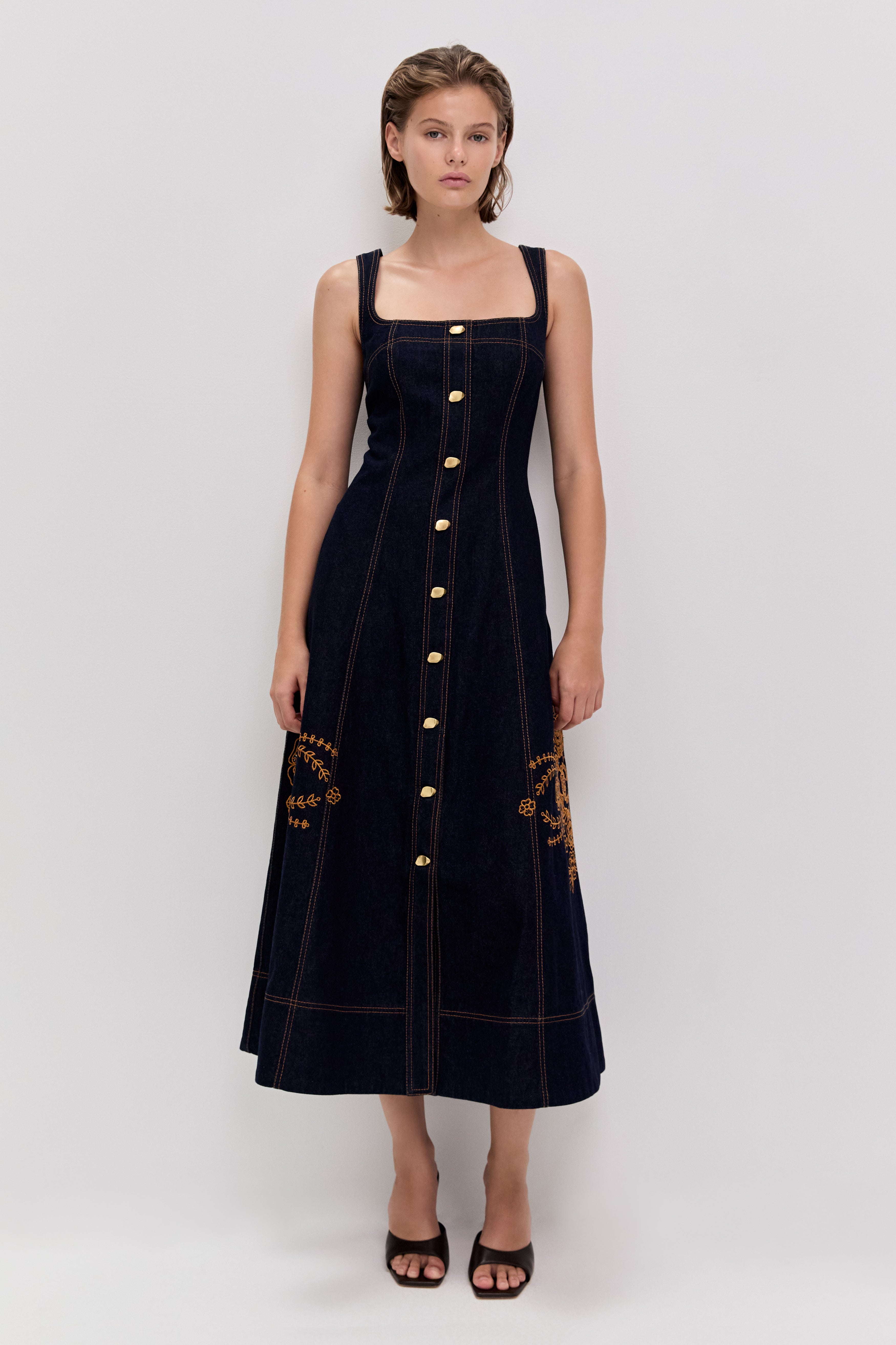 Elora Denim Midi Dress Elora Denim Midi Dress