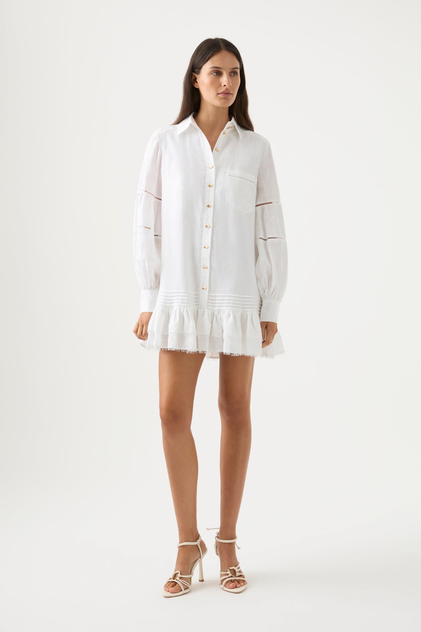 Lotus Shirt Mini Dress-IVORY / 6 Lotus Shirt Mini Dress-IVORY / 6