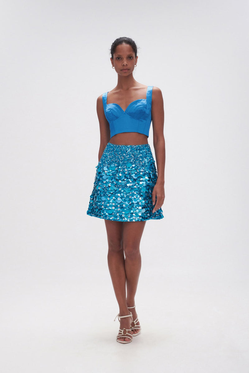 Cherie Sequin Mini Skirt | Azure | Aje – Aje