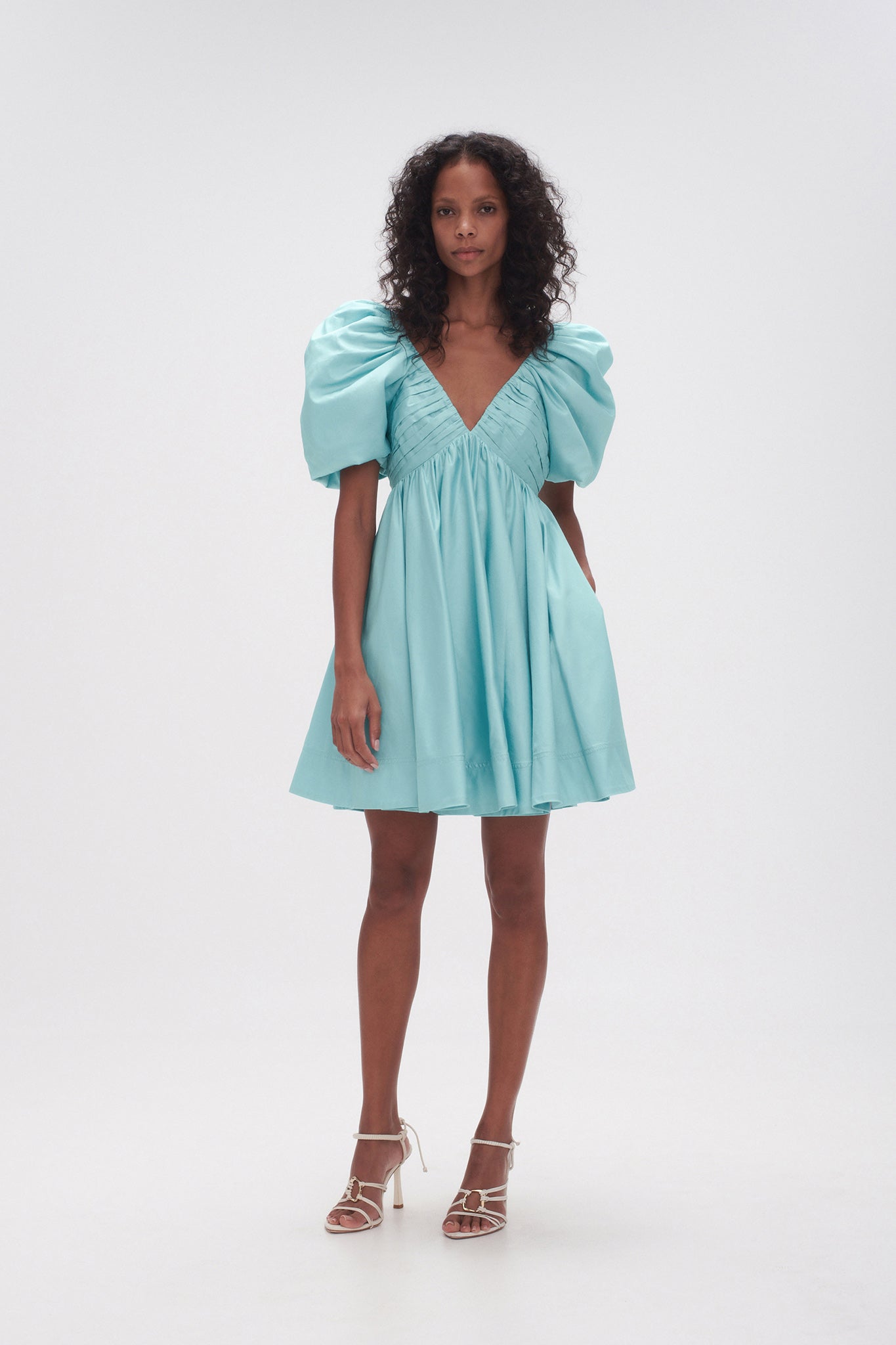Gabrielle Plunge Mini Dress-SPEARMINT BLUE / 4 Gabrielle Plunge Mini Dress-SPEARMINT BLUE / 4