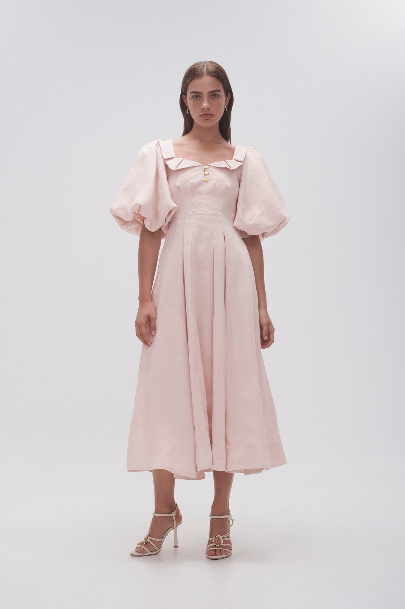 aje pink puff sleeve dress Gianna puff sleeve mini dress french rose pink