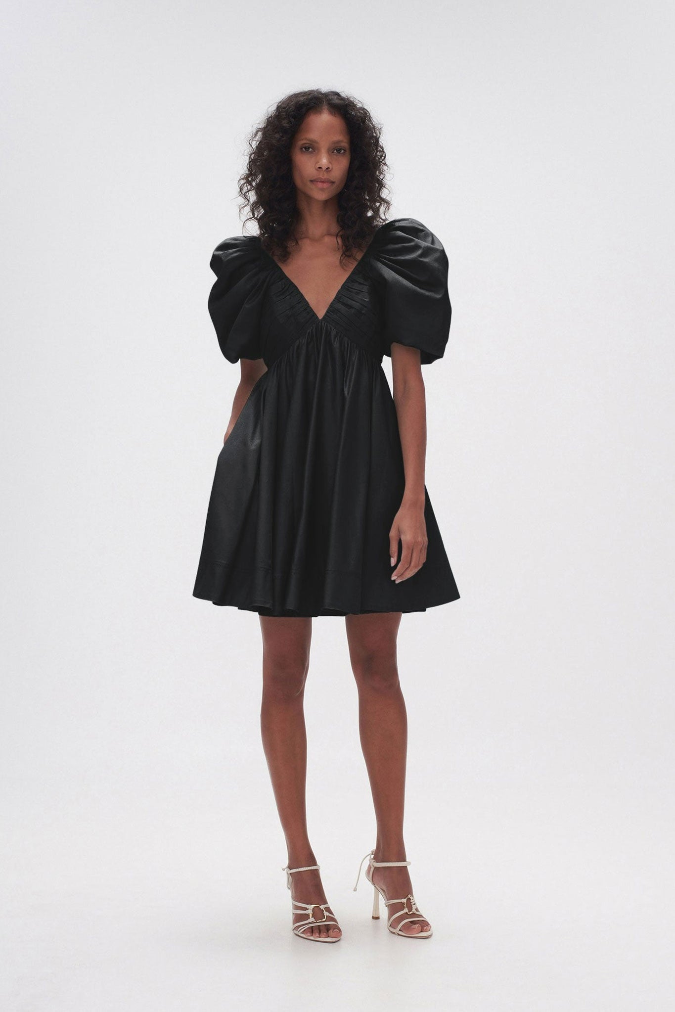 Gabrielle Plunge Mini Dress-BLACK / 4 Gabrielle Plunge Mini Dress-BLACK / 4