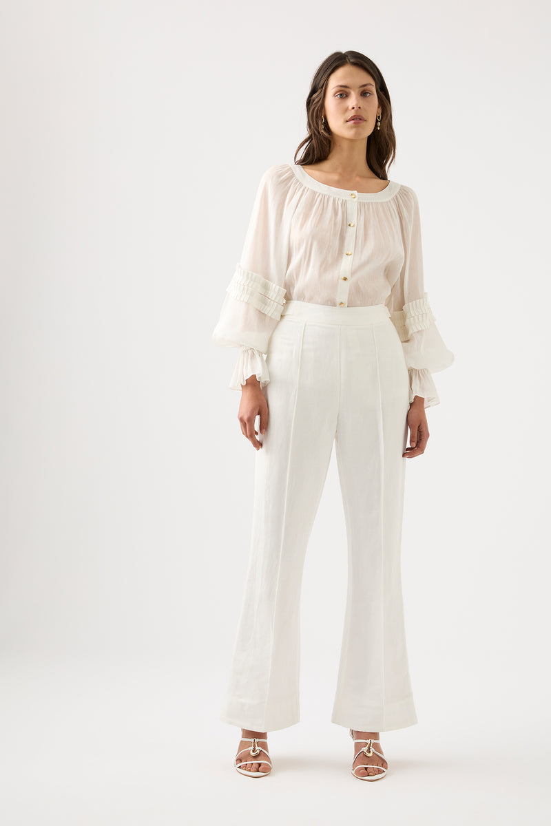 L'Or High waist Flare Pants Ivory ロル - パンツ