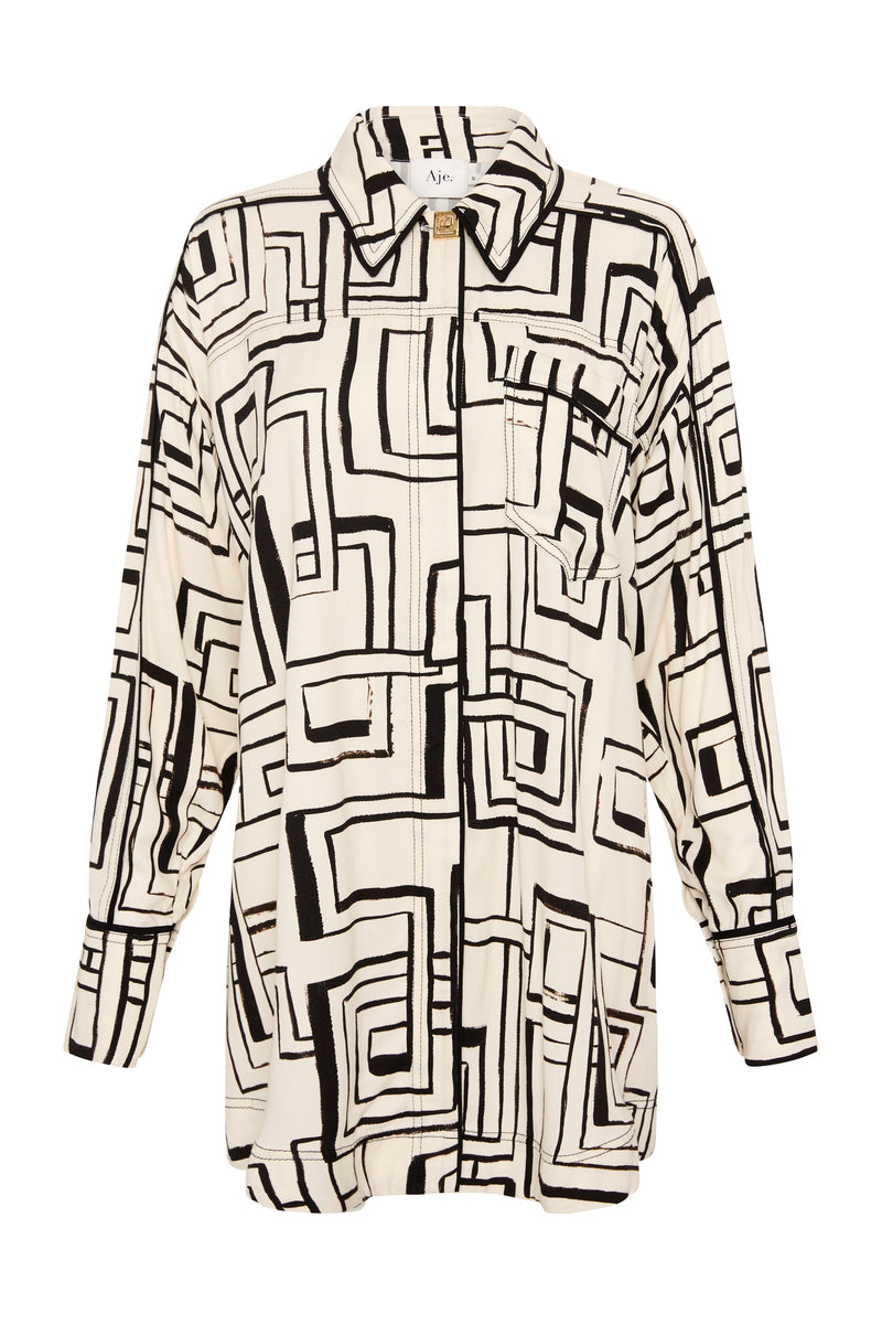 Vortex Belted Shirt | Abstract Penrose | Aje – Aje World