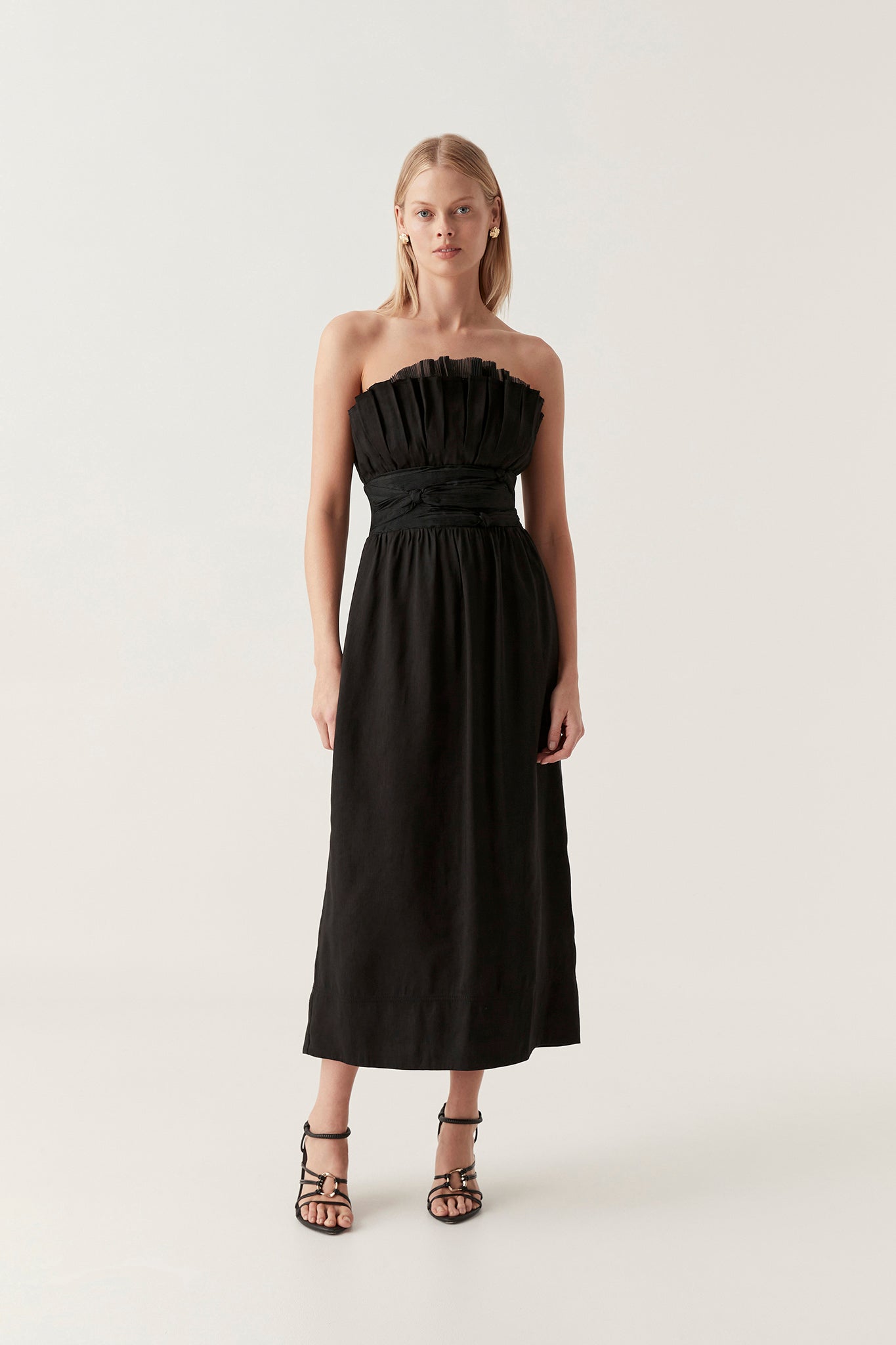 aje black strapless dress Baret Strapless Mini Dress-BLACK / 12