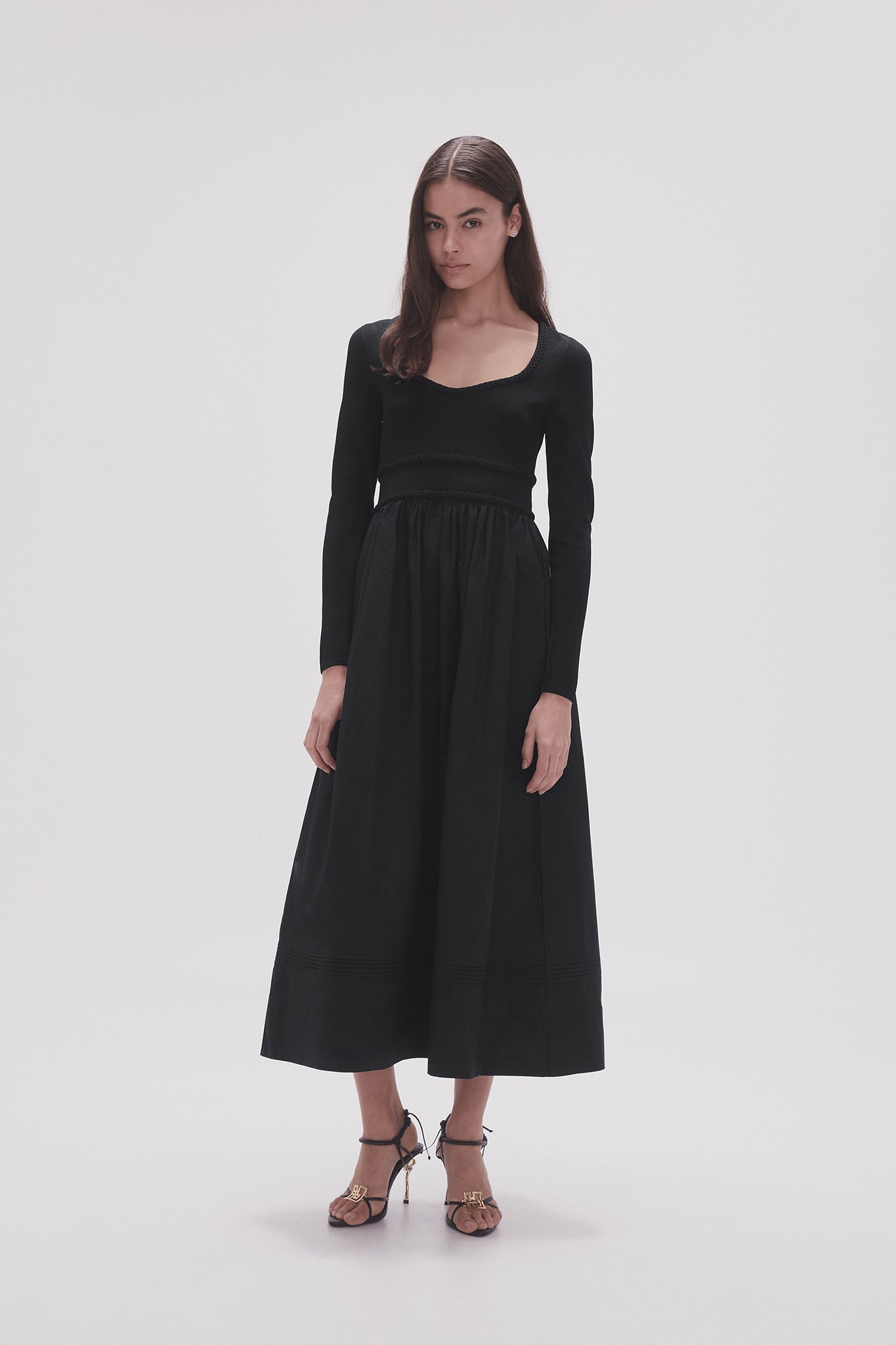 aje black long sleeve dress Aje Alexa Long Sleeve Mini Dress in Black