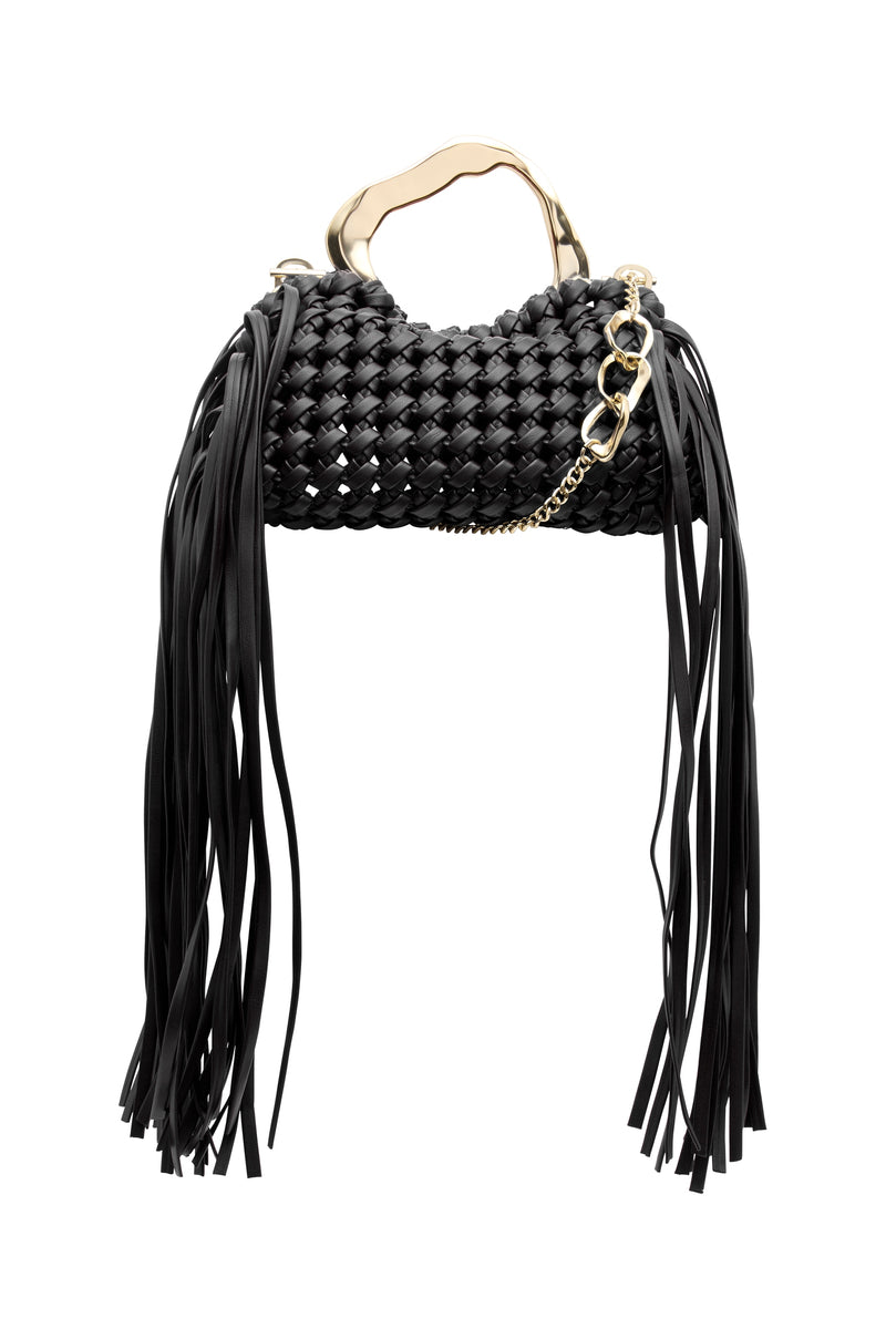 Weave Micro Fringe Frame Bag | Black | Aje – Aje World