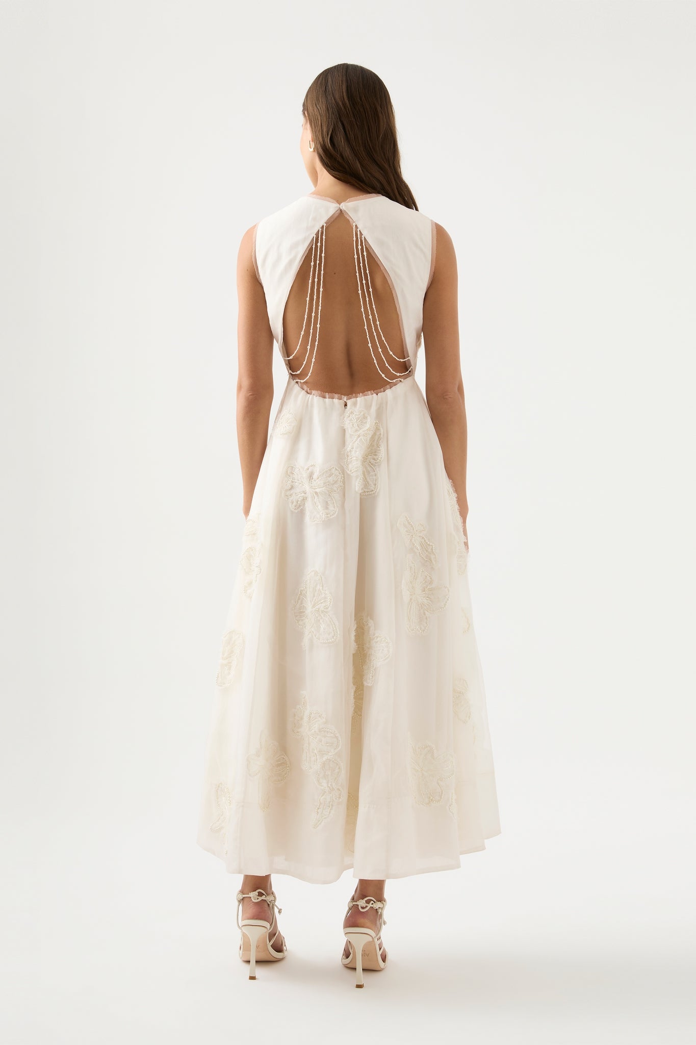 Vera Beaded Flower Midi Dress-IVORY / 4 Vera Beaded Flower Midi Dress-IVORY / 4