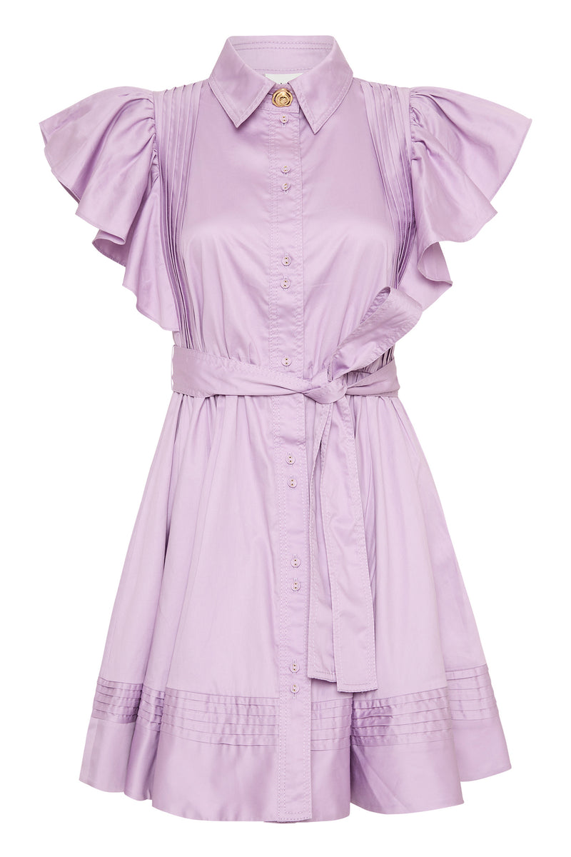 Kindred Frill Mini Dress Lilac Aje Aje ROW