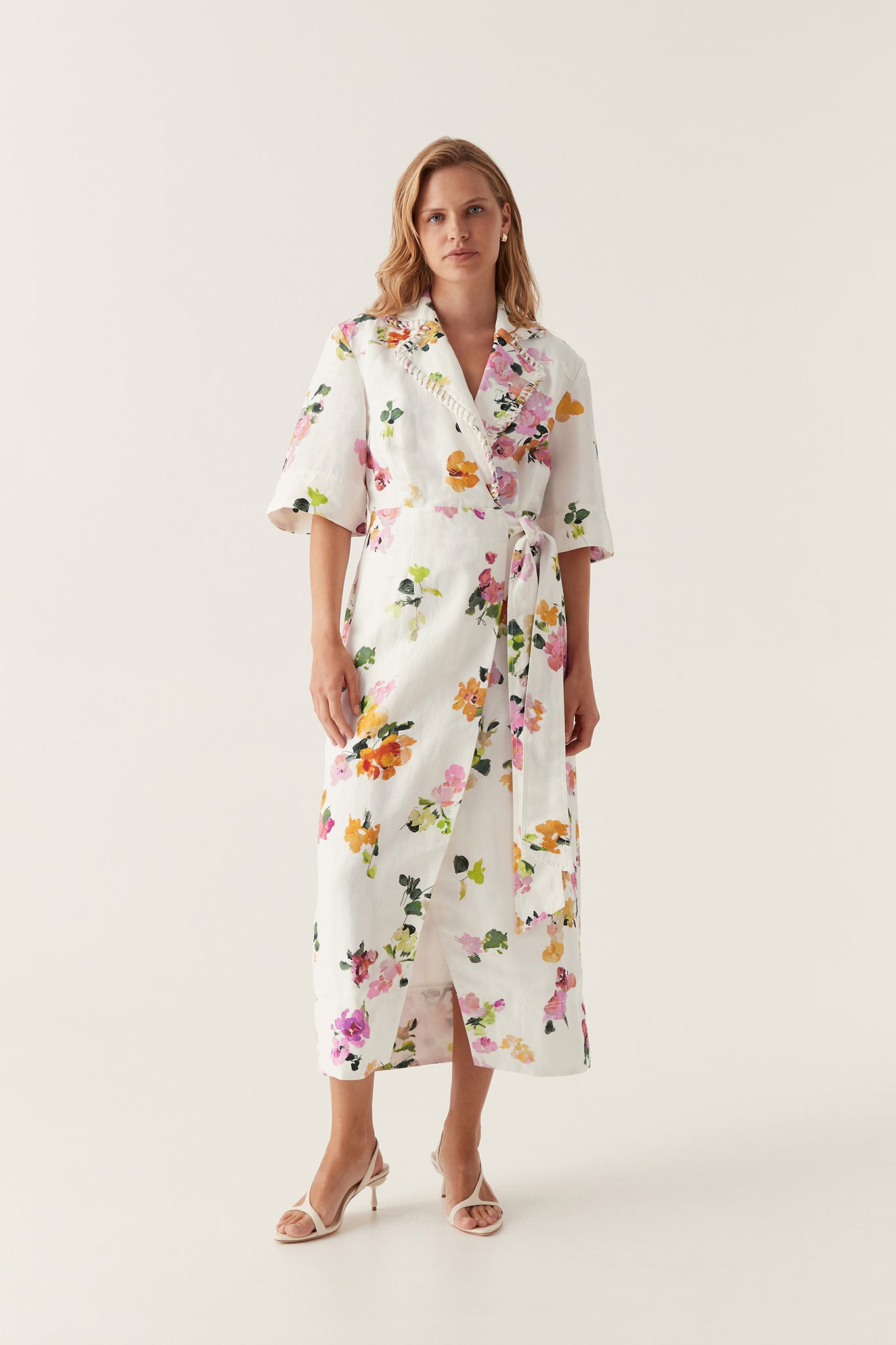 Tabitha Wrap Front Midi Dress | Scattered Floral | Aje Aje International Tabitha Wrap Front Midi Dress | Scattered Floral | Aje Aje International