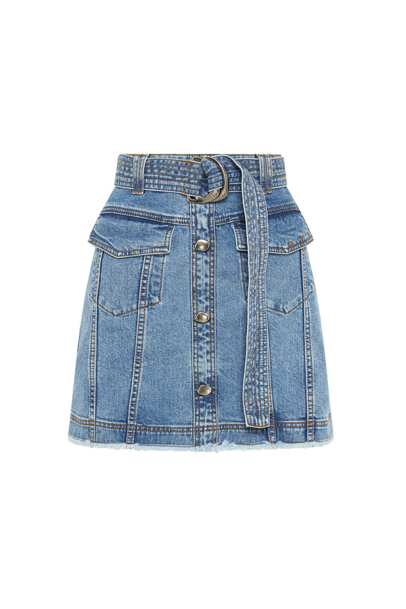 Denim mini skirt, Blue - Sisley