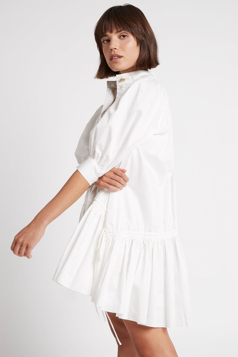 Frequency Drawstring Smock Dress