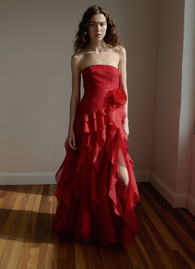 Genevieve Pleated Midi Dress | Azalea Pink | Aje – Aje International